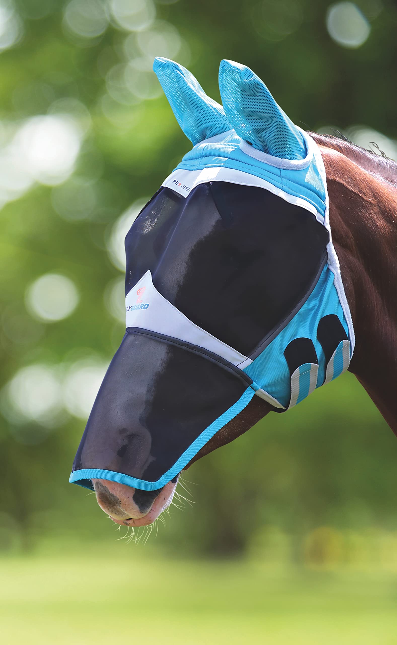 Fine Mesh Fly Mask with Ears & Nose (Small Pony, Teal)