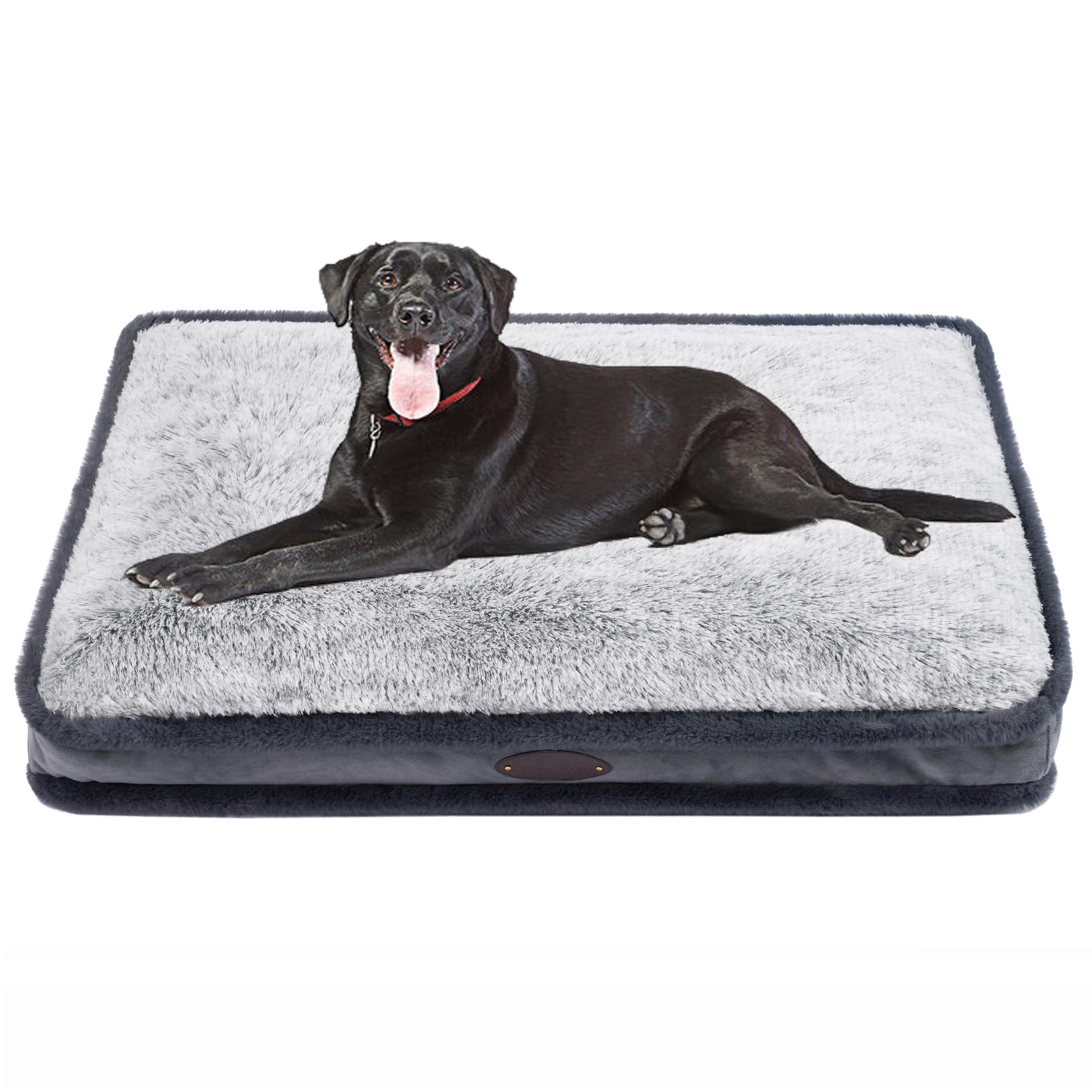 Debang Home Dog Bed For Medium Dogs Breeds, Deluxe Plush Dog Crate Beds, Comfy Kennel Pad, Pet Sleeping Mat, Waterproof, Removable And Machine Washable Cover & Non-Slip Bottom, 36'X23' Grey