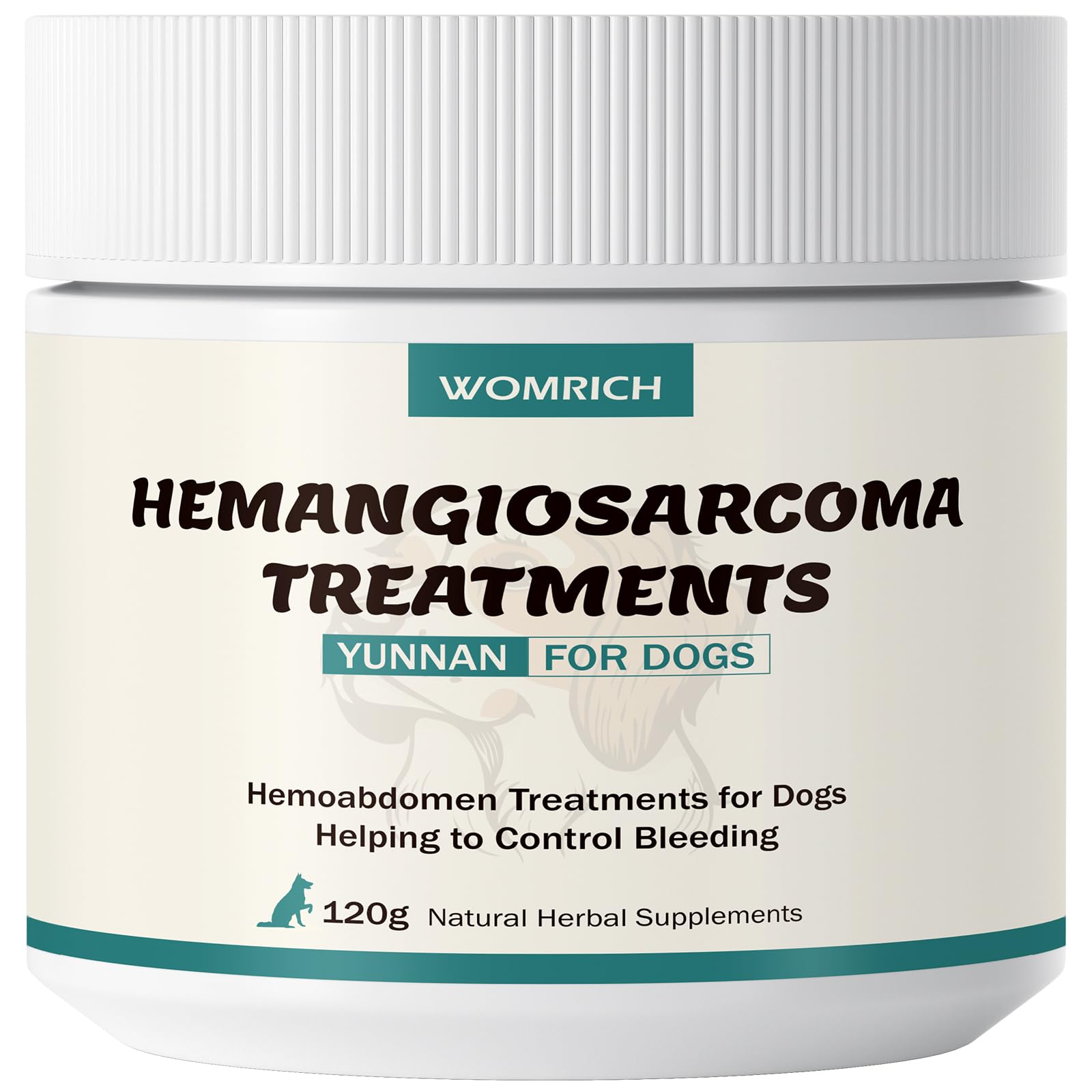 Blood Support Powder for Dogs, Natural Yunnan Sanqi Powder for Hemangiosarcoma, Hemoabdomen, Pericardial Effusion, Cancer Bleedi