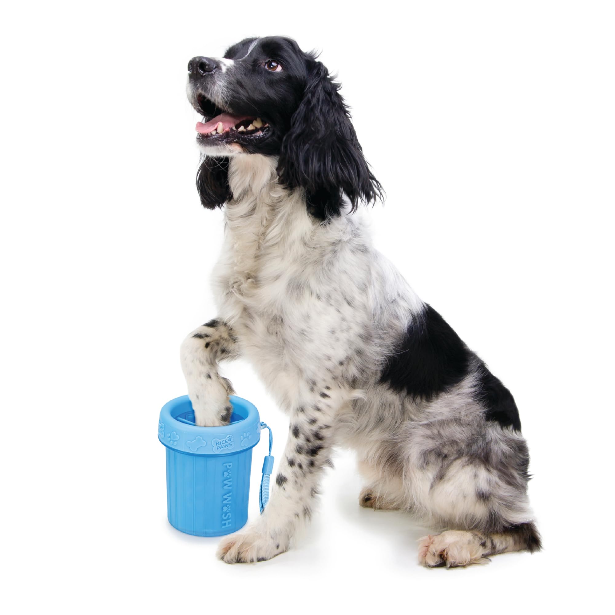 Nice Paws - Dog Paw Cleaner - Blue - Small - 1 Count - Portable Dog Paw Washer With Microfiber Towel, For Muddy Paws, Small Dogs