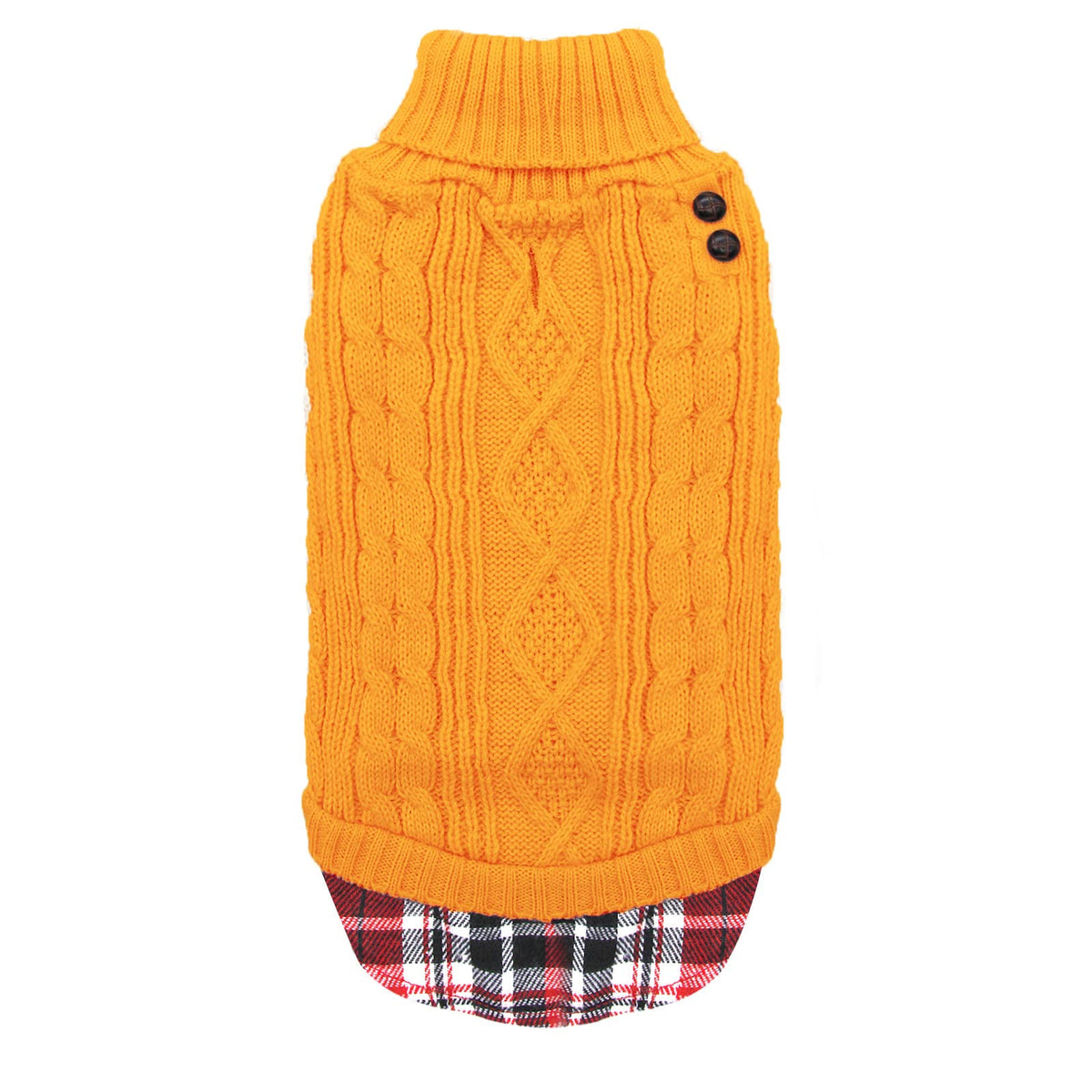 Kyeese Dog Sweater With Leash Hole For Small Medium Dogs Turtleneck Knitwear Pullover Warm Dog Clothes, Yellow, Xl