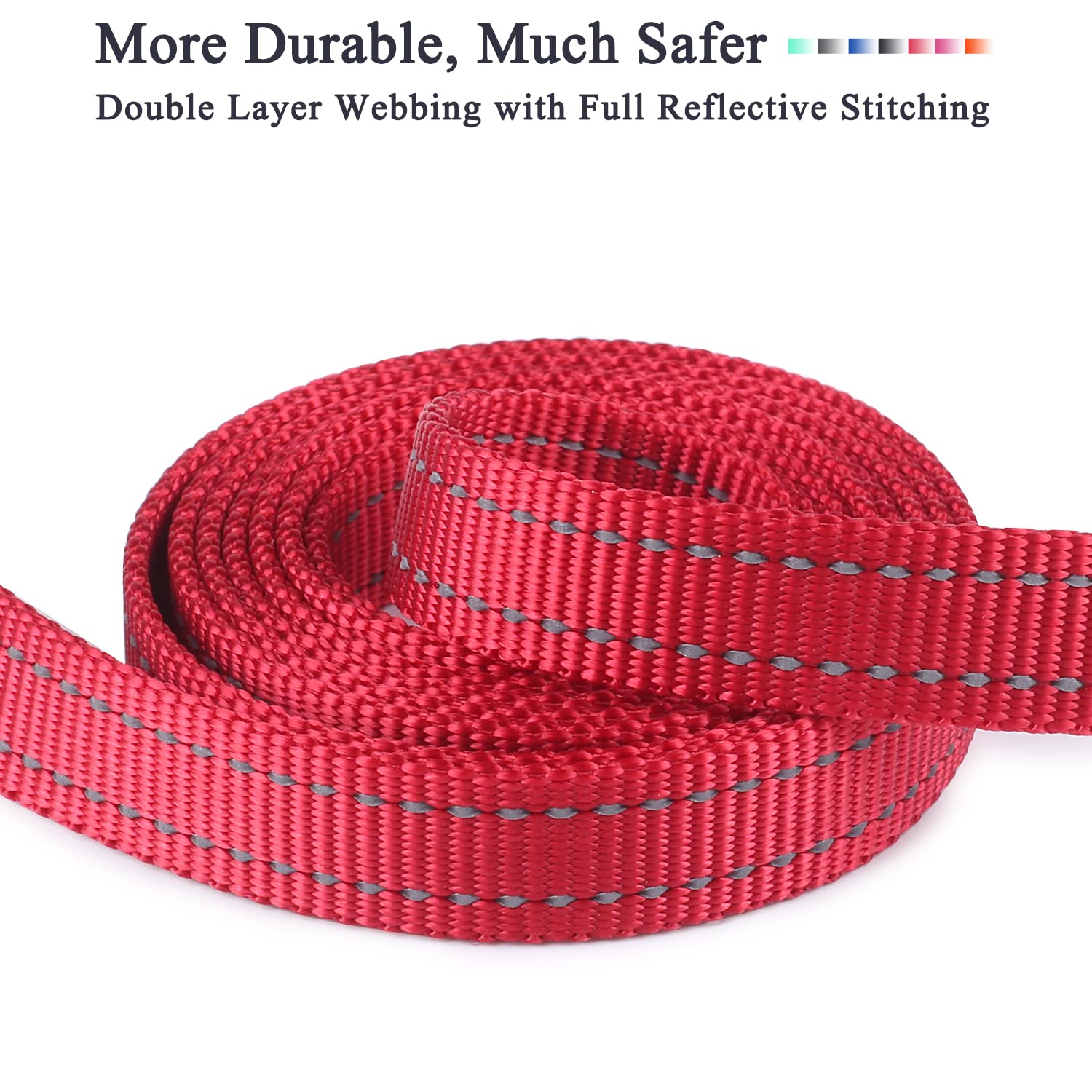 VIVAGLORY Dog Leash with Comfortable Neoprene Padded Handle, Heavy Duty Walking Leash for Small & Medium Dogs