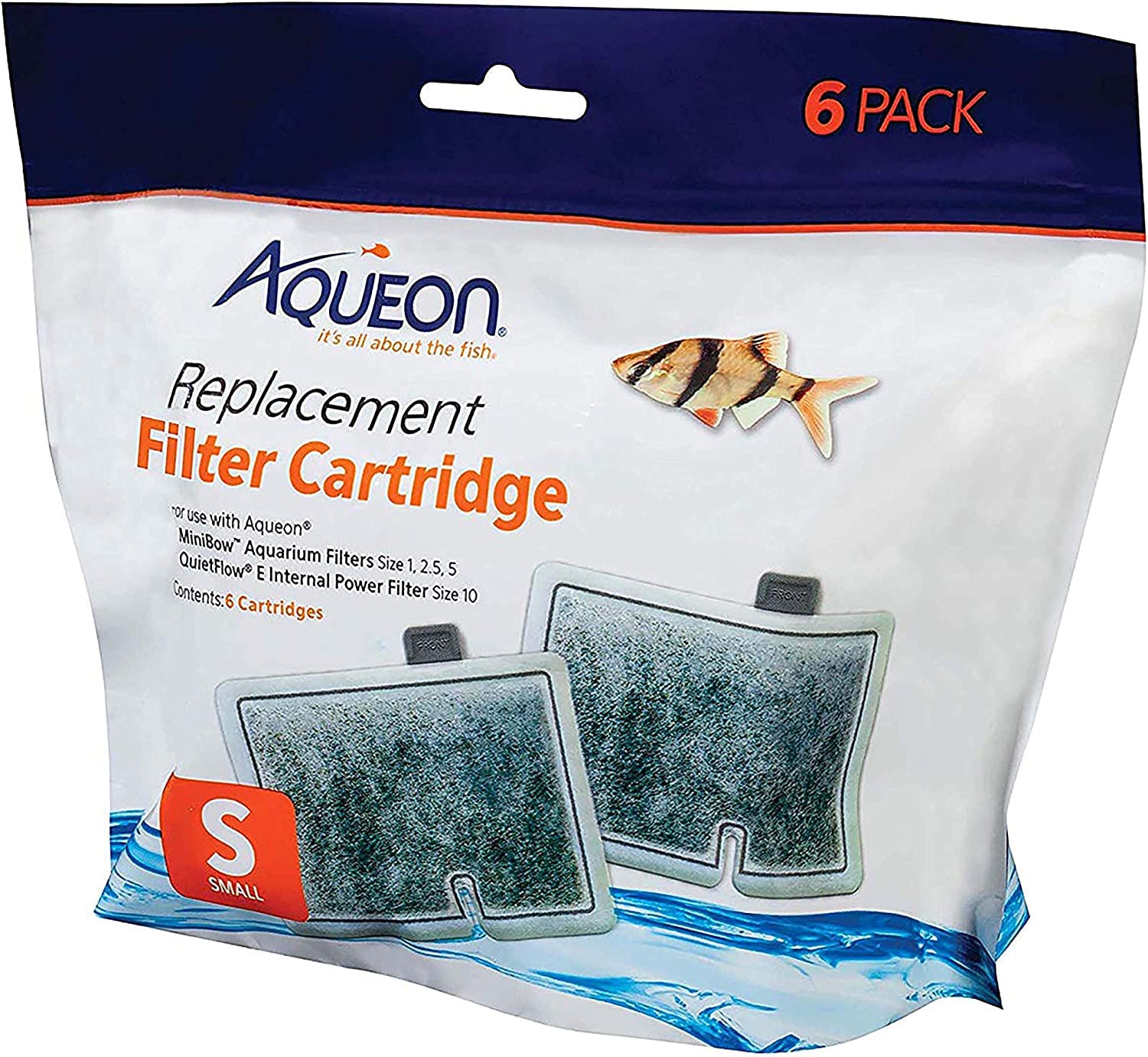 Aqueon Filter Cartridge, Small, 24-Pack (4 Packages With 6 Filters Each)