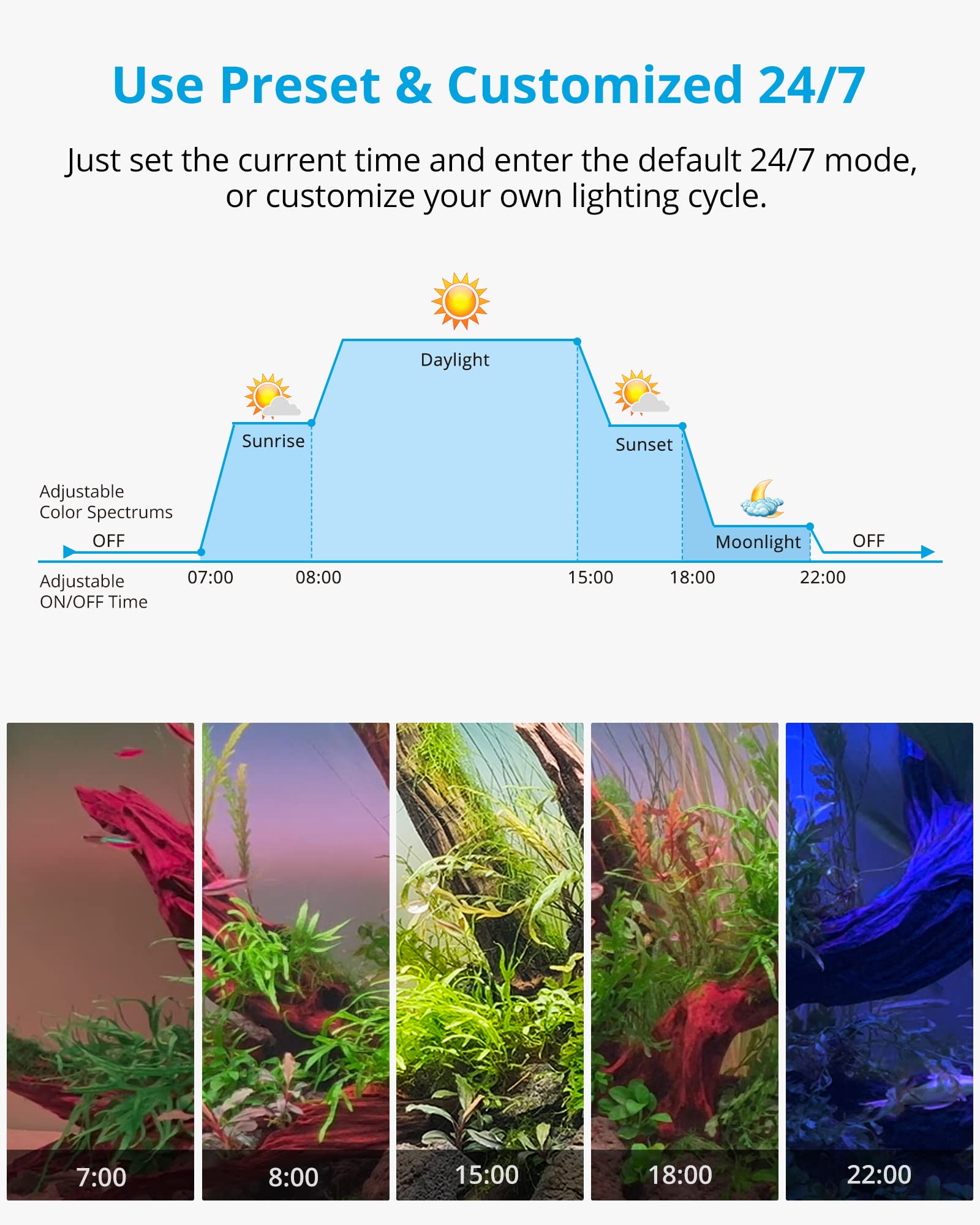Nicrew Rgb+W 24/7 Led Aquarium Light With Remote Controller, Full Spectrum Fish Tank Light For Planted Freshwater Tanks, Planted Aquarium Light With Extendable Brackets To 12-18 Inches, 12 Watts