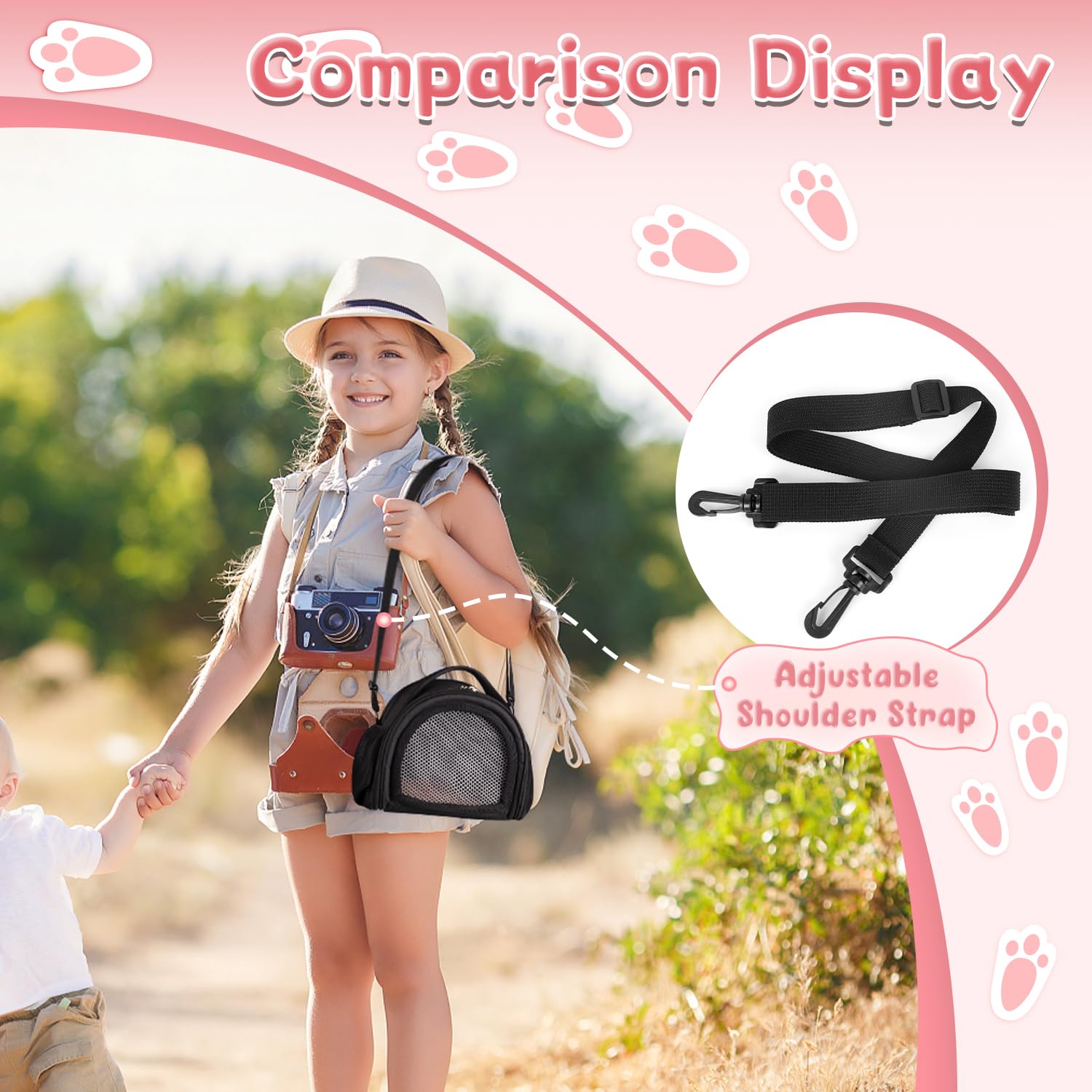 YUDODO Hamster Carrier Guinea Pig Carrier Bag Small Animal Sugar Glider Pouch Gerbil Hedgehog Portable Travel Carrier Outdoor Ha