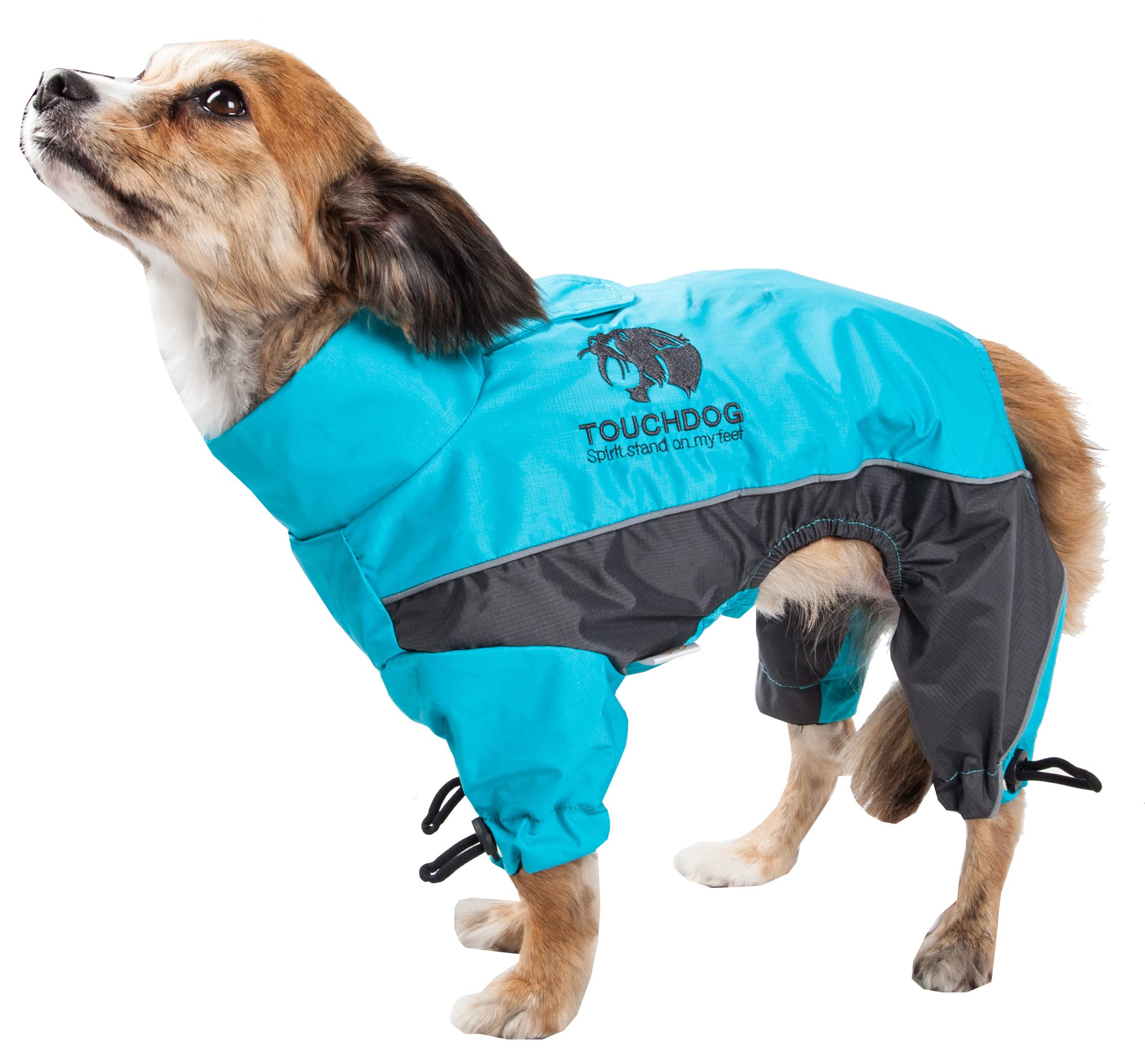 TOUCHDOG Quantum-Ice Full Body Bodied Adjustable and 3M Reflective Pet Dog Coat Jacket w/ Blackshark Technology, Medium, Ocean