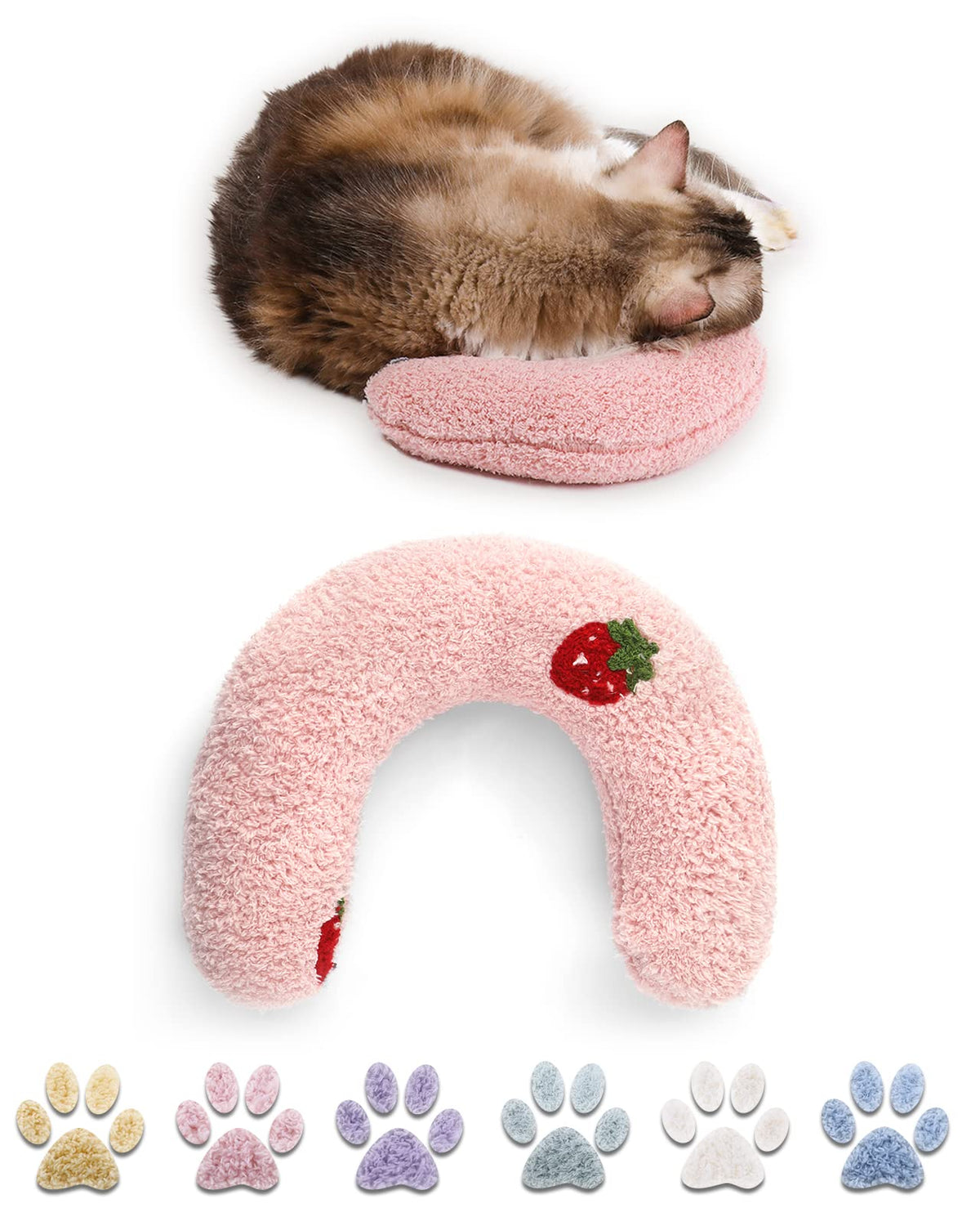 Homelifthub Cat Pillows For Indoor Cat And Small Dog, Calming Dog Pillows, Half Donut Dog Cutated Calming Pillow, Cozy Cat Bed P