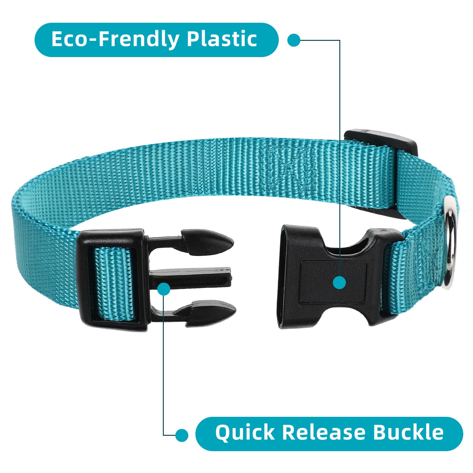 9 Pieces Adjustable Dog Collar For Animal, Soft Nylon Pets Puppy Collar With Quick Release Buckle Holder Bulk For Dogs Walking R