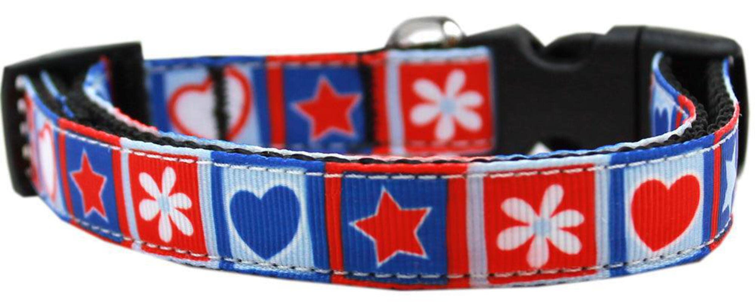 Mirage Pet Products 125-262 LG Stars and Hearts Nylon Dog Collar, Large
