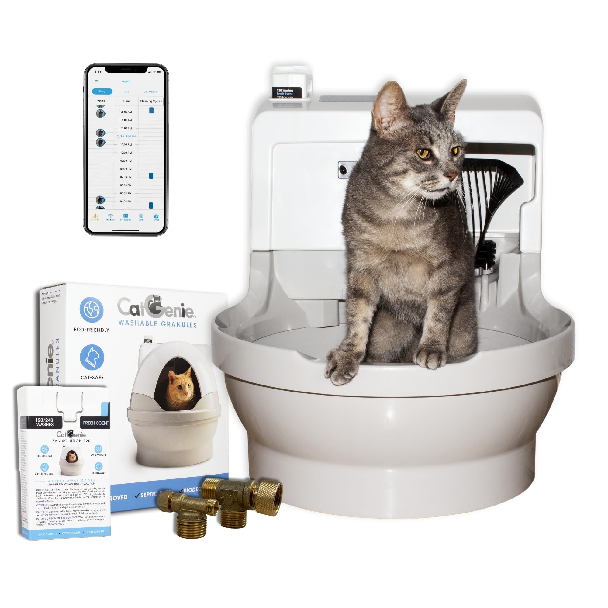 CatGenie A.I. Deluxe Self-Cleaning, Fully-Flushing, Automatic Cat Litter Box-New