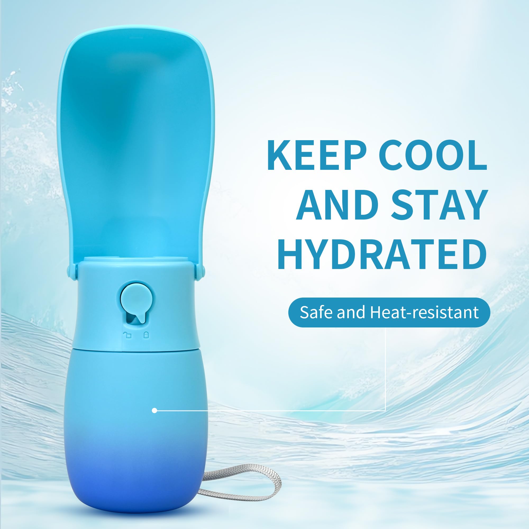 Vepouyu Dog Water Bottle, Travel Puppy Water Bowl, Leak Proof Portable Puppy Water Dispenser, Foldable Dog Water Bottle For For