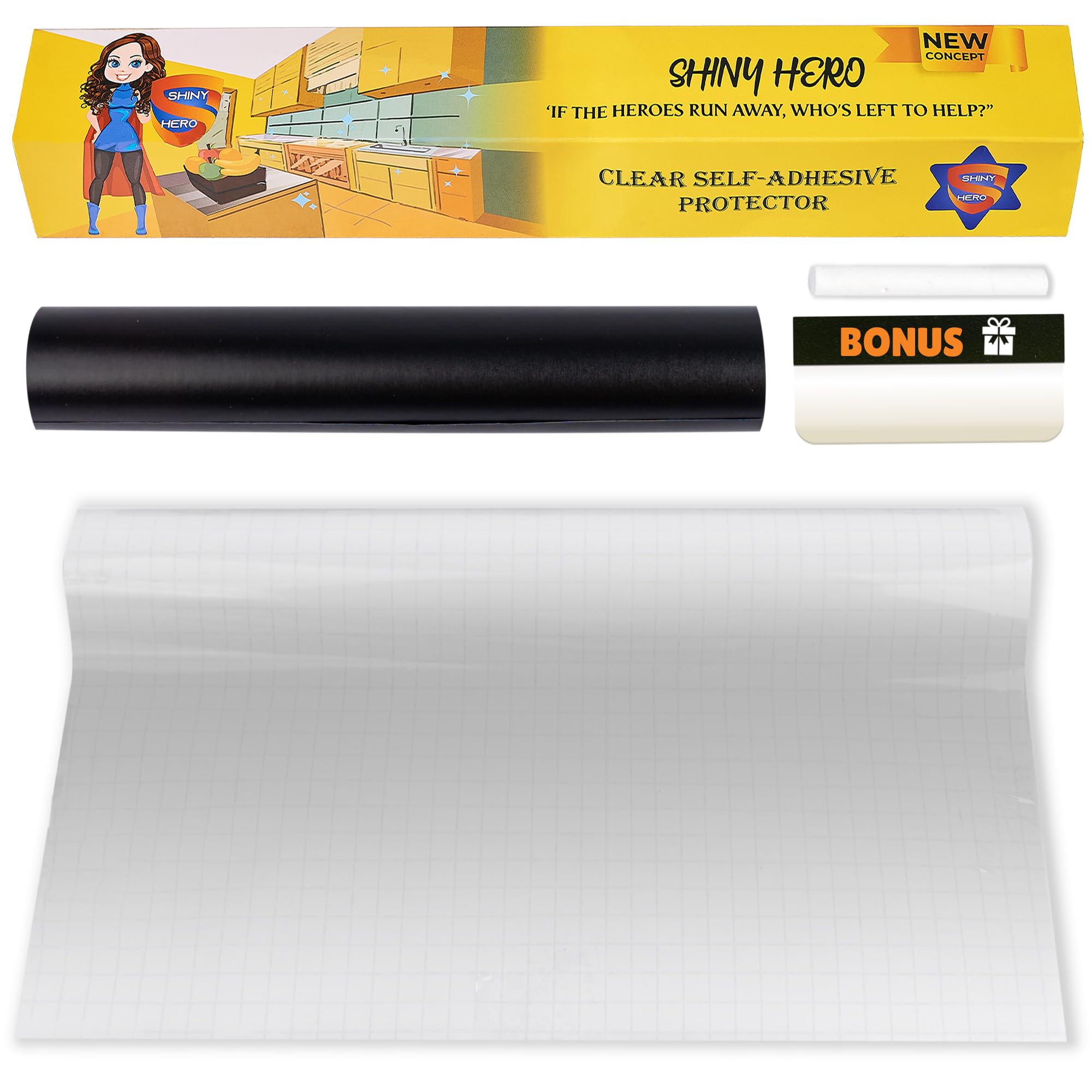 Clear Contact Paper Wall Protector - Self Adhesive Removable Film Transparent Plastic Backsplash Sheet Kitchen Oil Proof Waterpr