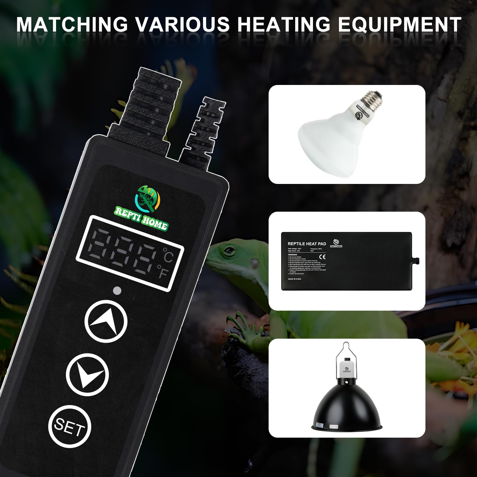 Repti Home Reptile Dimming Thermostat, Pid Thermostats For Reptile Tanks, Digital Thermostats For Reptile Heating Mat & Heaters,