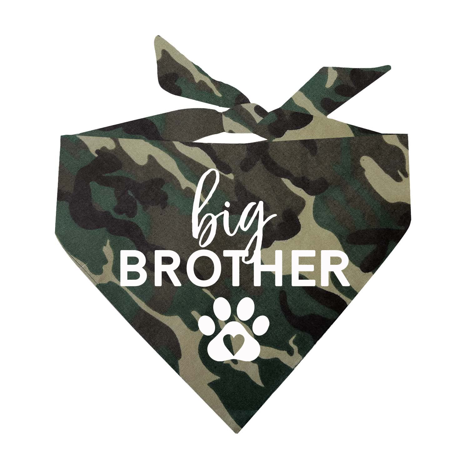 Big Brother With Heart Paw Matching Family Dog Bandana (Assorted Colors)