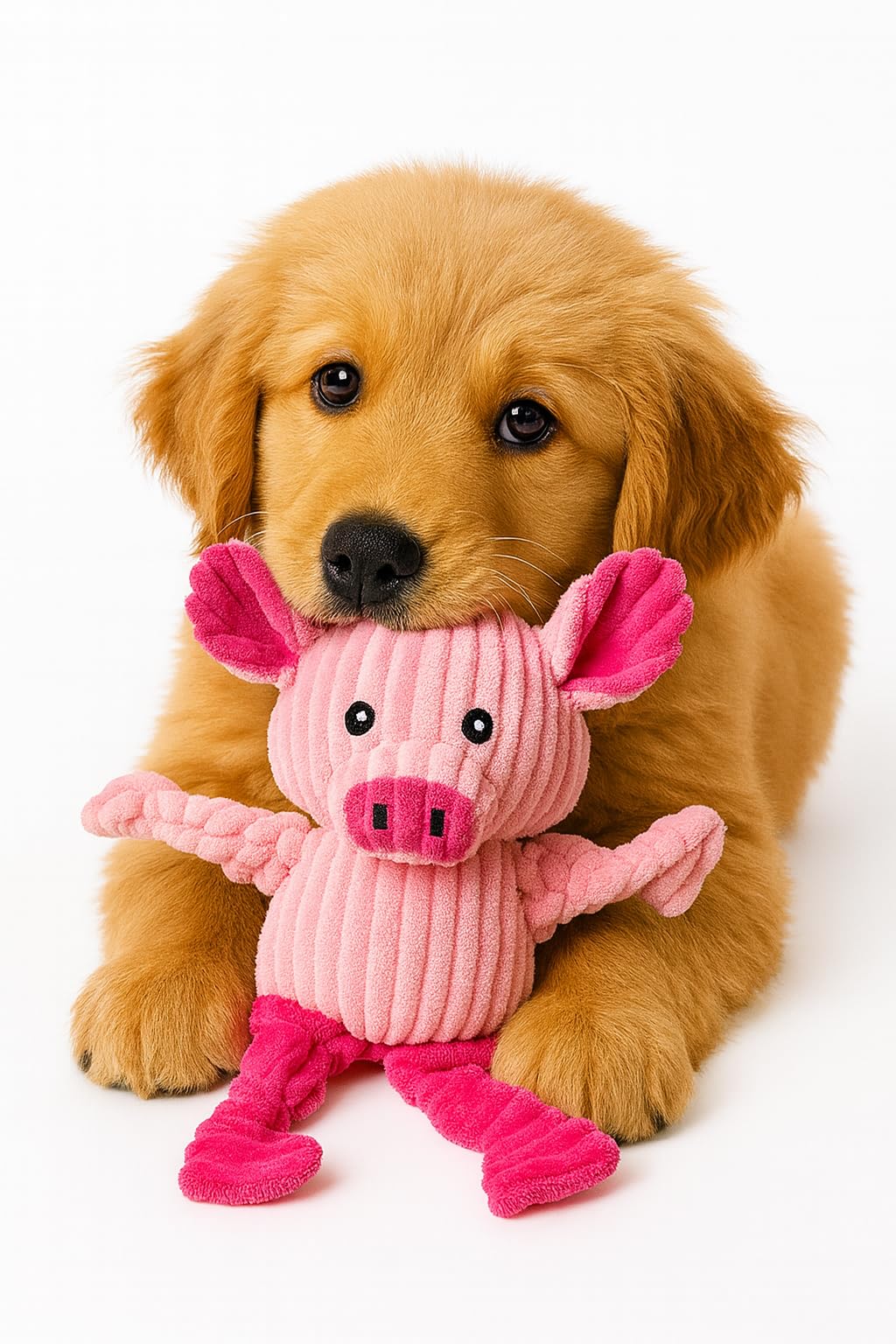Jalousie Plush Toys Assortment Value Bundle Puppy Pet Mutt Squeak Toy for Medium Large Dogs (5 Pack Knotted)