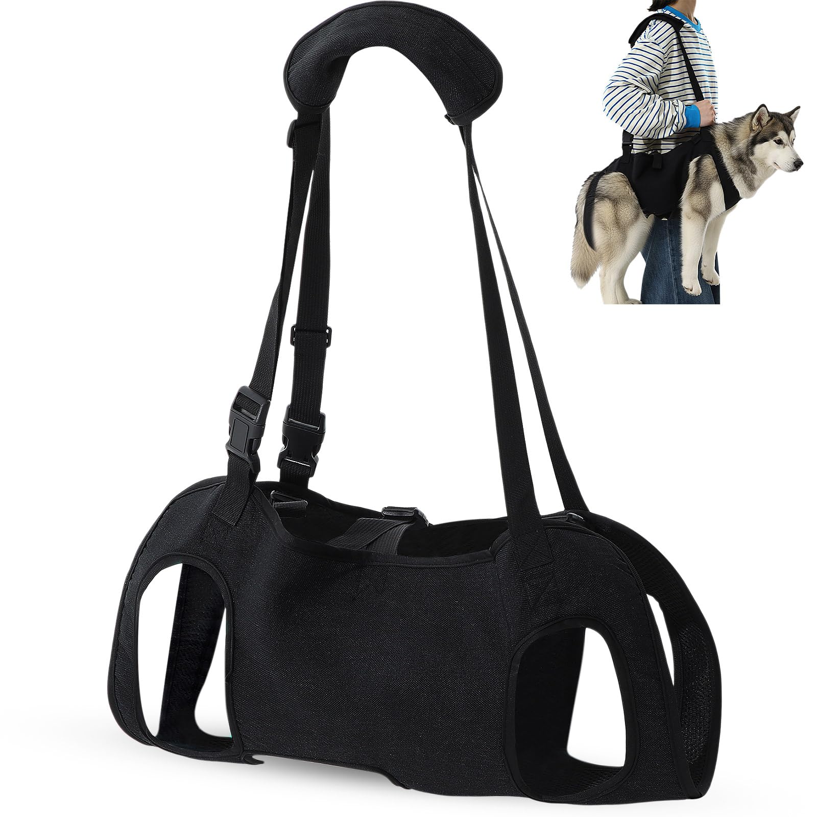 Shinylin Dog Carry Sling Emergency Backpack Pet Legs Support and Rehabilitation Dog Lift Harness Adjustable Lifting Straps Carri