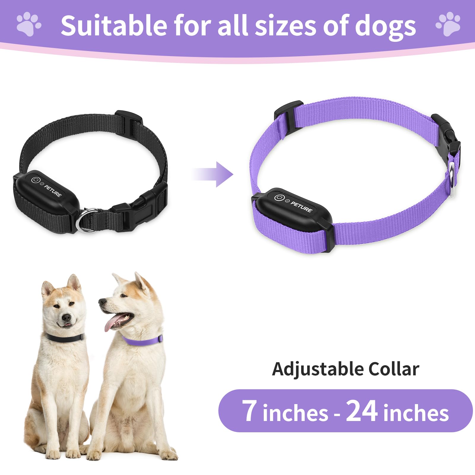 Peture Replacement Collar For Shock Collar, Stylish & Comfortable Nylon Dog Collar With Quick Release Buckle, Compatible With Pe