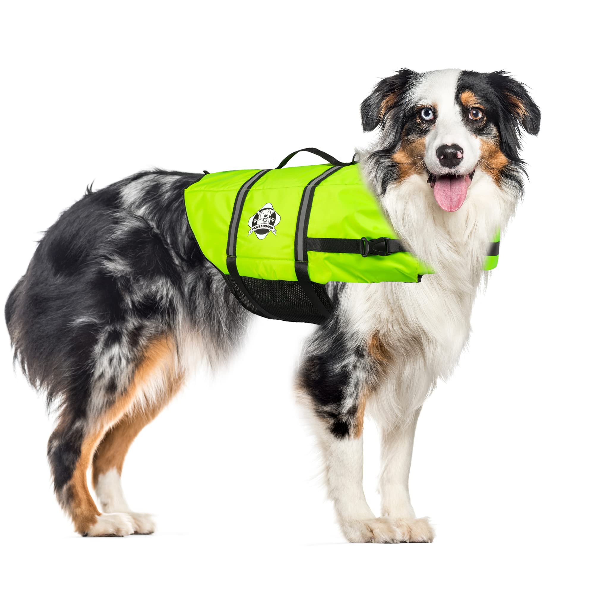 Paws Aboard Dog Life Jacket - Keep Your Canine Safe With A Nylon Life Vest - Designer Life Jackets - Perfect For Swimming And Bo