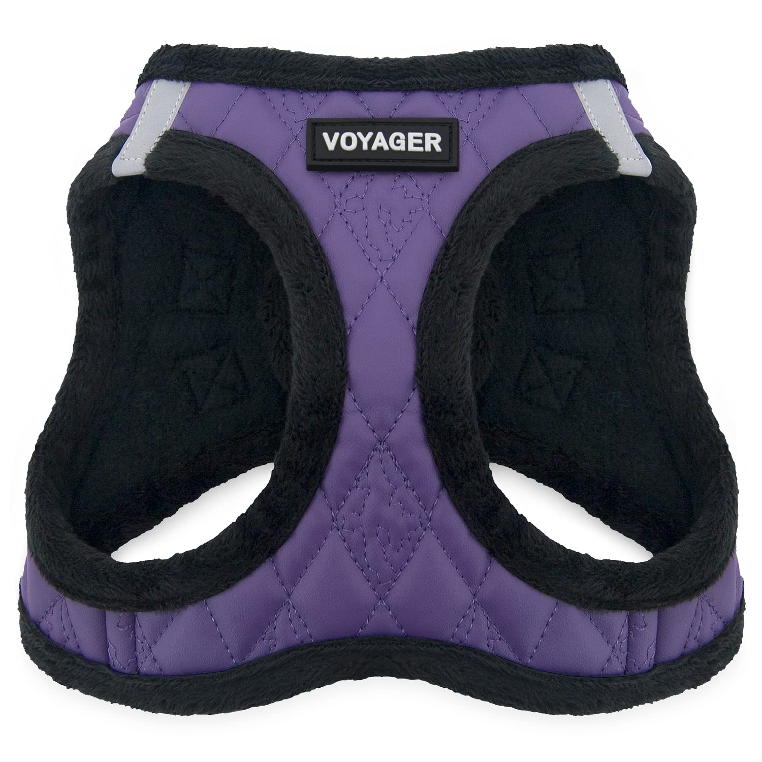 Voyager Step-In Plush Dog Harness – Soft Plush, Step In Vest Harness For Small And Medium Dogs By Best Pet Supplies - Harness (Purple Faux Leather), S (Chest: 14.5 - 16')