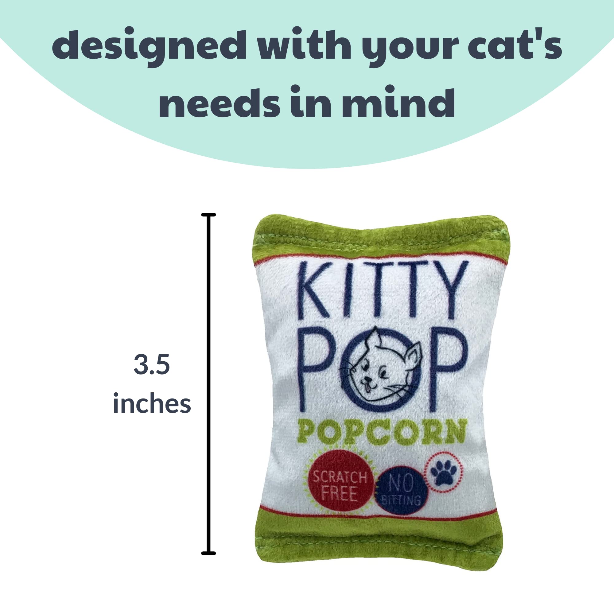 Huxley & Kent Plush Cat Toy - Kitty Pop - Snack Attack Strong Catnip Filled - Plush Interactive Kitten And Cat Toy With Catnip A