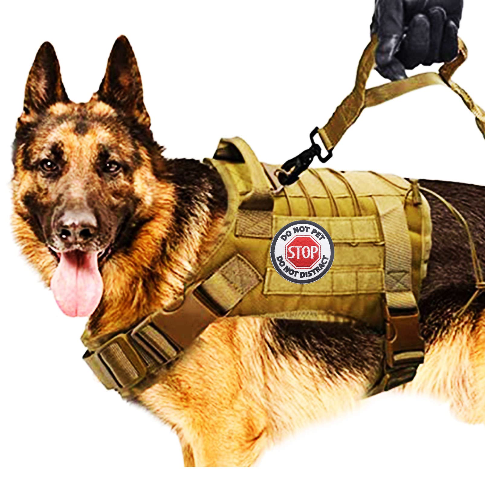 Do Not Distract Do Not Pet Patch, Stop Pet Patch For Dog Vests/Harnesses Emblem Embroidered Fastener Hook & Loop Patch