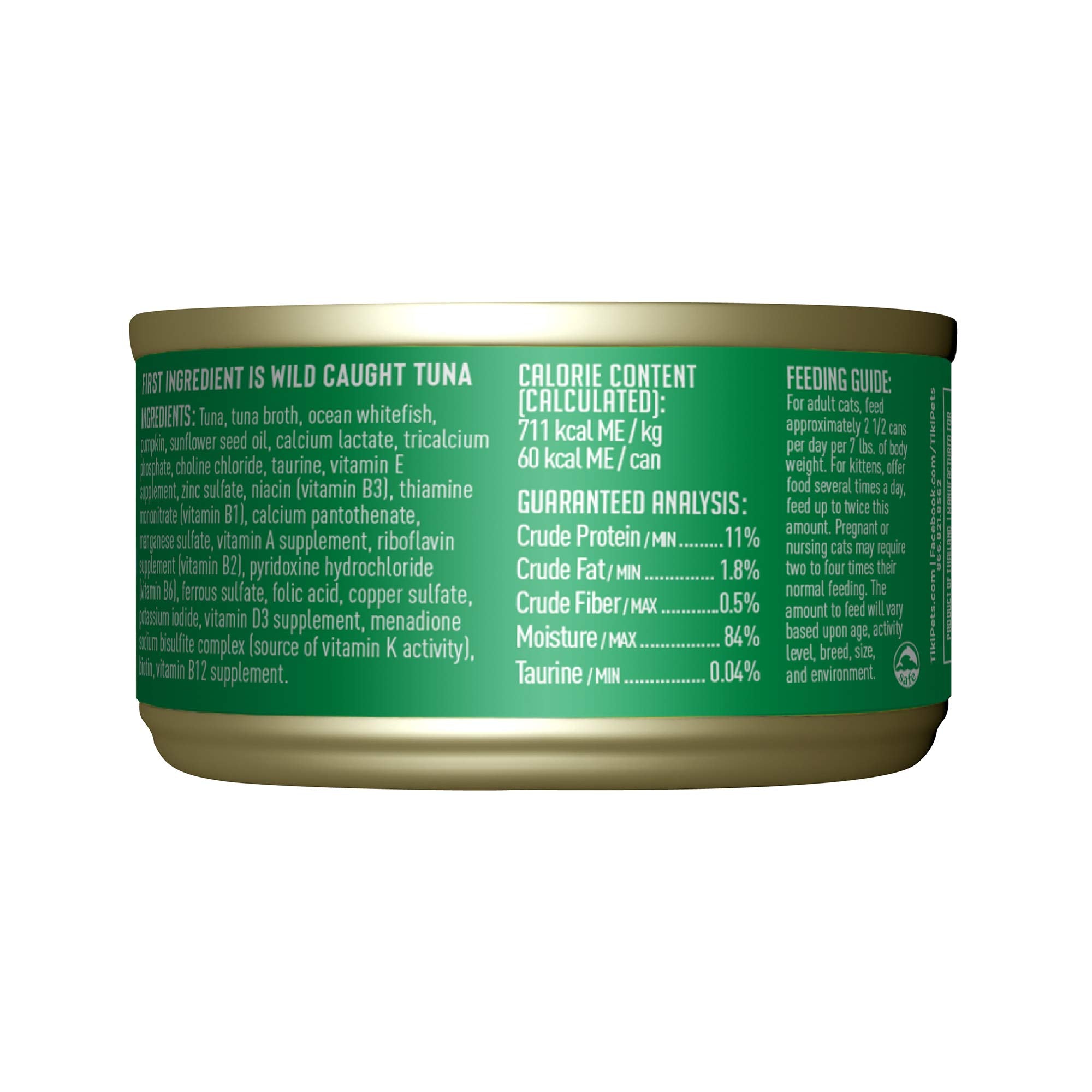 Tiki Cat Aloha Friends, Tuna, Ocean Whitefish & Pumpkin, Grain-Free & High Moisture, Wet Cat Food for All Life Stages 3 oz. Can