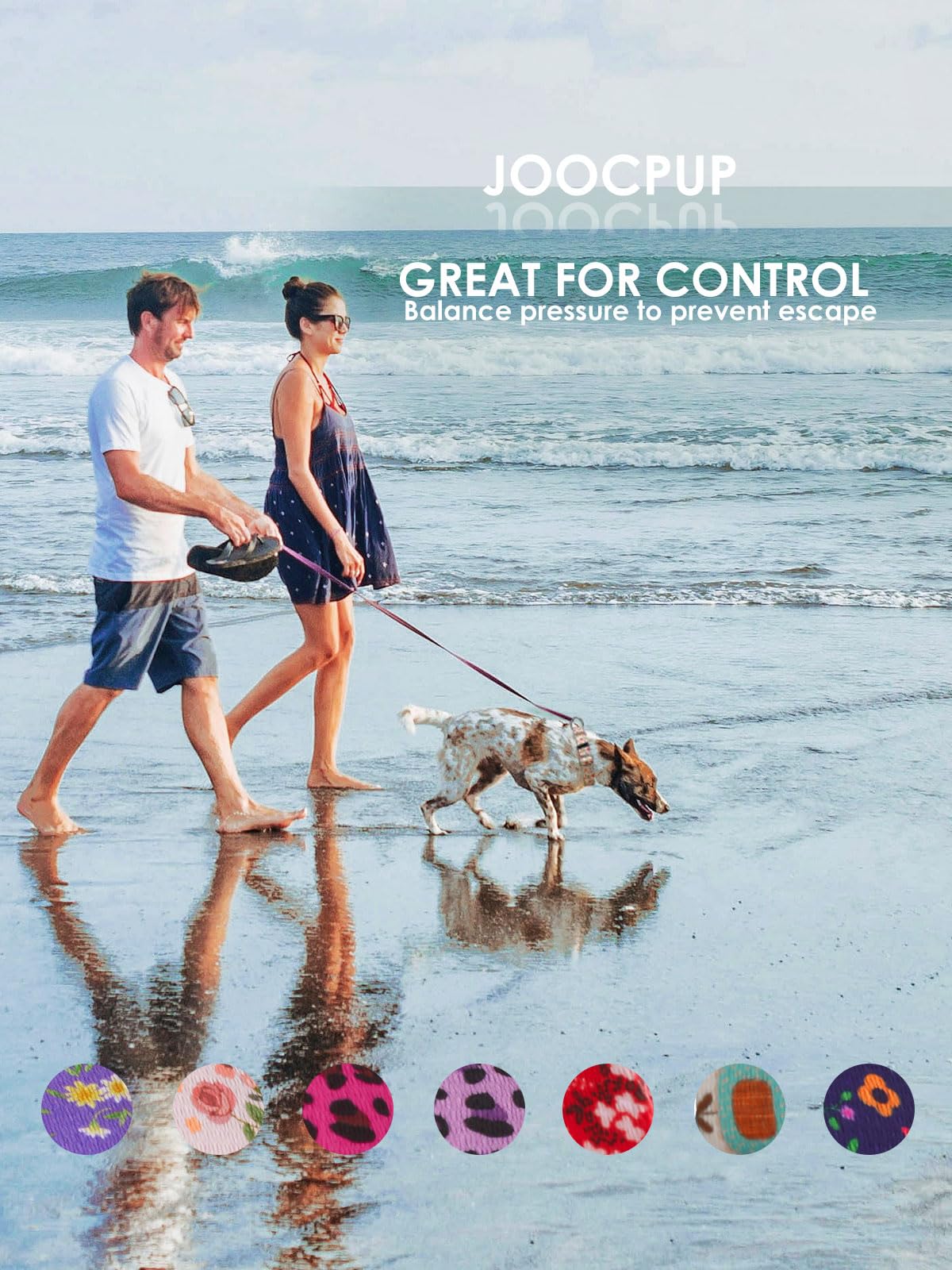 Joocpup Martingale Dog Collar With Tag Ring - Adjustable Soft Nylon No-Slip Design For Small, Medium & Large Dogs, Creamy Natura