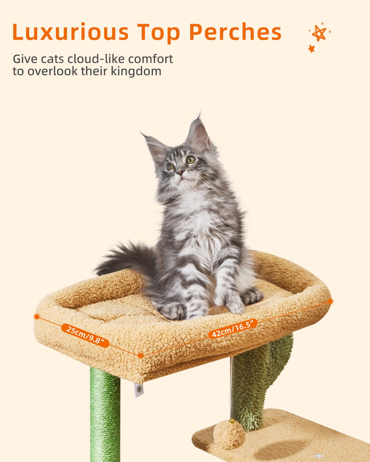 Taoqimiao Cat Tree,38.5-Inch Cat Tower For Indoor Cats,Suitable For Kittens With Luxurious Cat Condo With Adjustable Baskets And