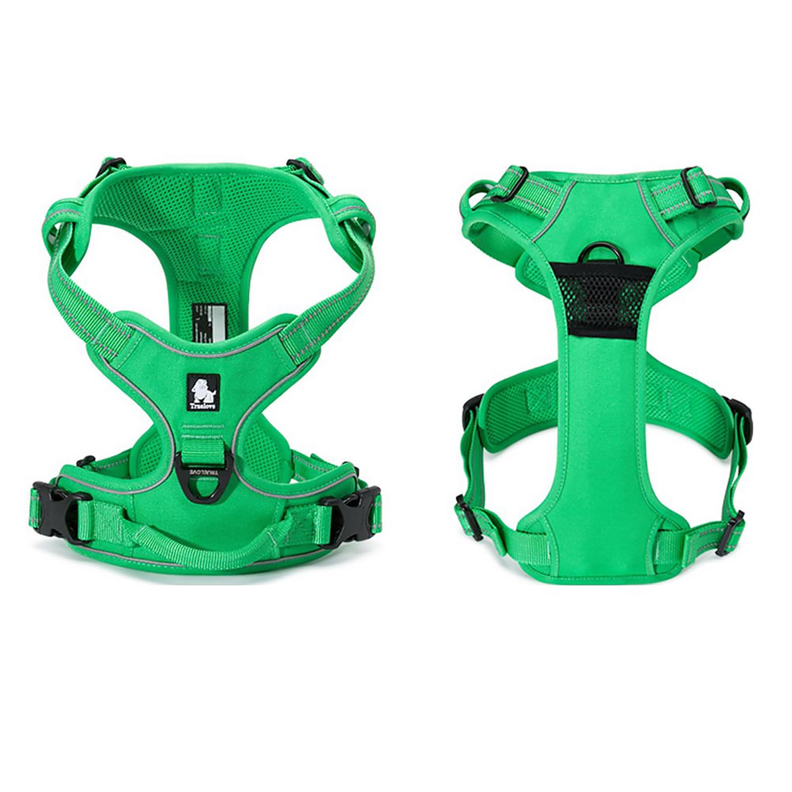 True Love Adjustable No-Pull Dog Harness Reflective Pup Vest Harnesses Comfortable Control Brilliant Colors Truelove Tlh5651(Grass Green,S)