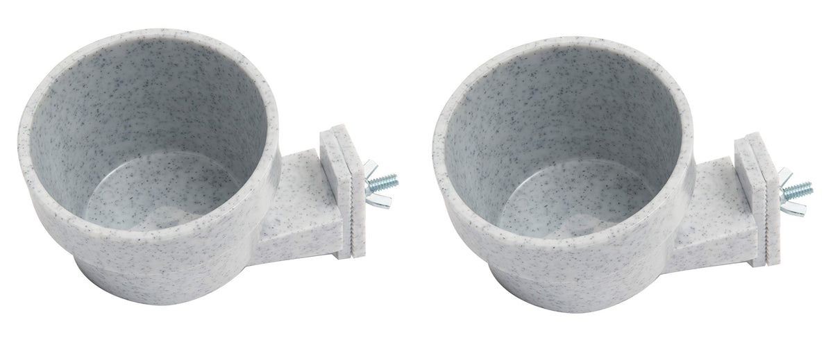 Lixit Quick Lock Cage Bowls For Small Animals And Birds. (10Oz Pack Of 2, Granite)