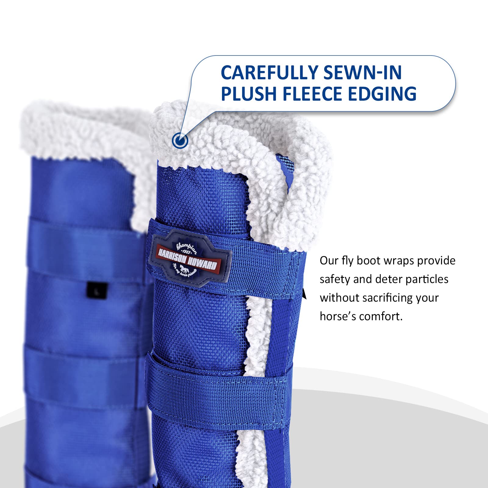 Harrison Howard Horse Fly Boots Summer Protection with Fleece Trim to Eliminate Rubbing Comfortable and Ventilating Mesh Leg Gua