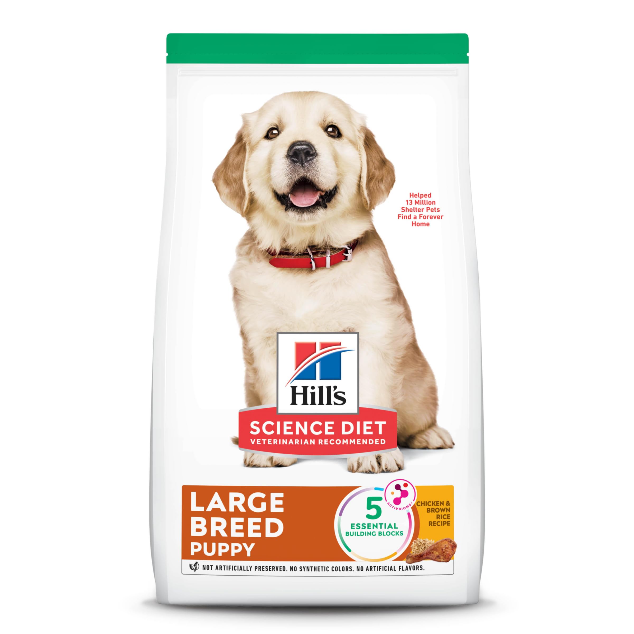 Hills Science Diet Large Breed Puppy Food, DHA to Support Healthy Development, Chicken & Brown Rice Dry Dog Food, 15.5 lb. Bag