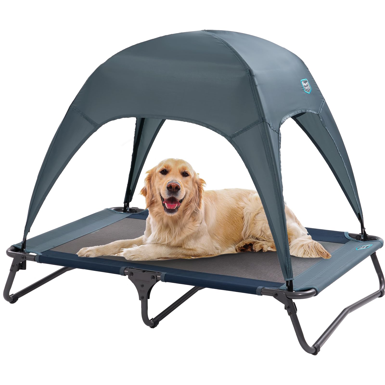 Timber Ridge Outdoor Dog Bed With Canopy, Cooling Elevated Dog Bed Portable Raised Dog Bed With Removable Canopy Shade Tent, Dog