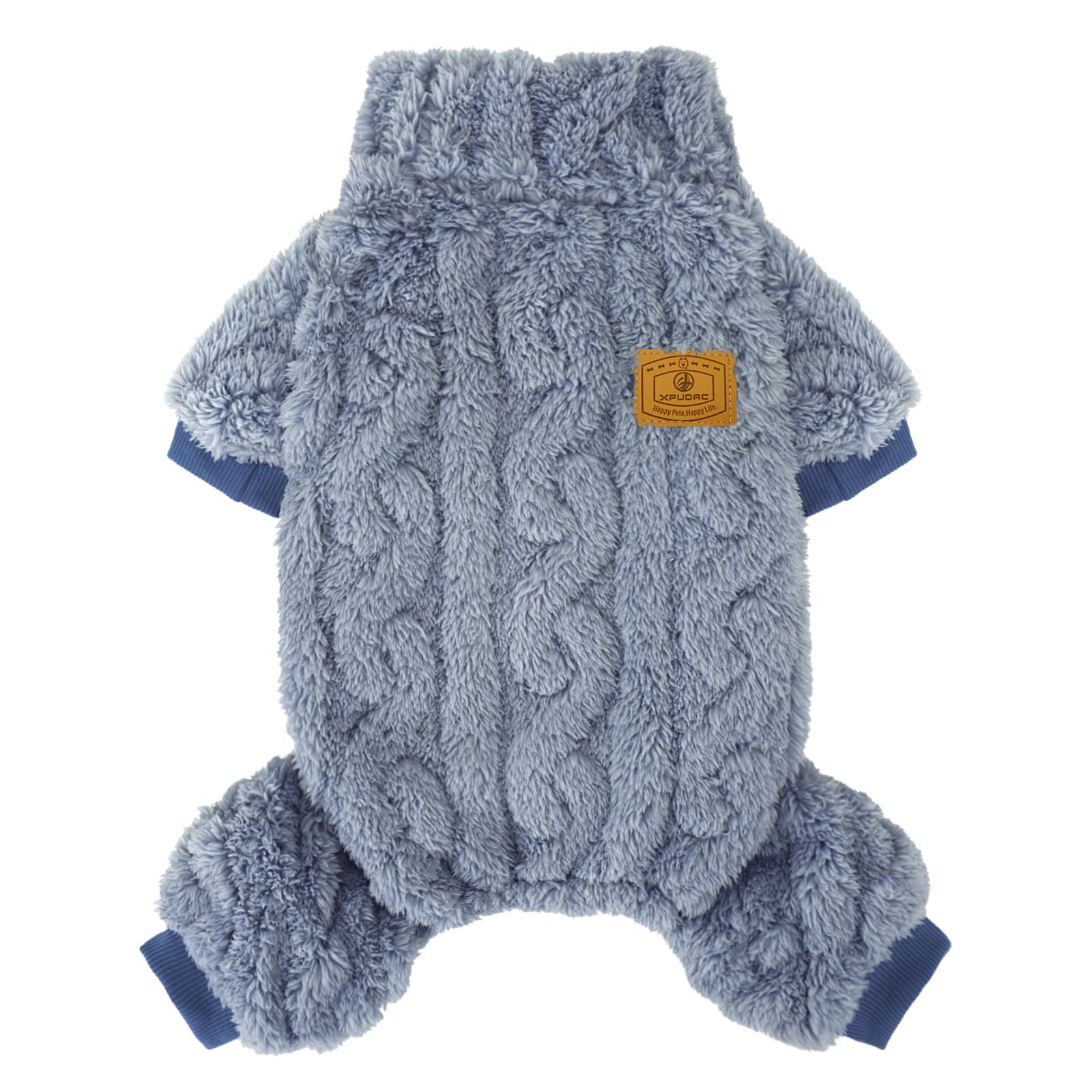 Xpudac Dog Sweater, Dog Winter Clothes For Small Medium Dogs Girl Boy Fleece Pet Pajamas For Winter Christmas,Blue-Xx-Small