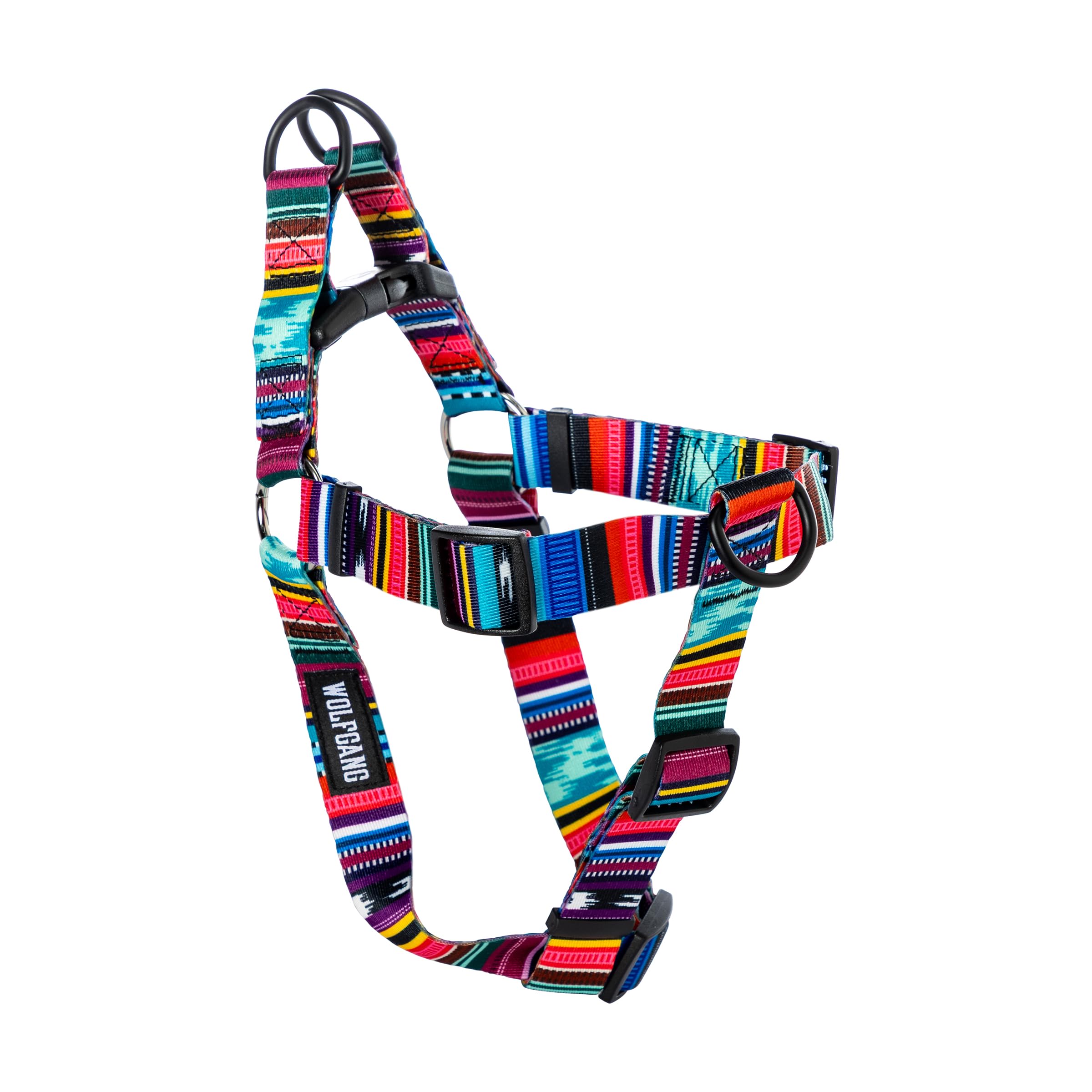 Wolfgang Heavy Duty Adjustable Dog Harness, Pull-Tested To Over 800 Lbs For Walking & Training, Quetzal Print, Medium