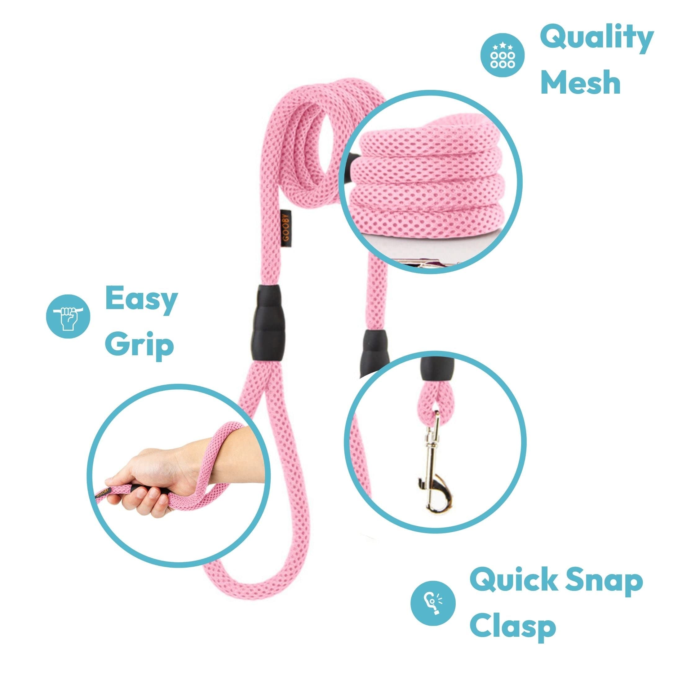 Gooby Mesh Leash - Purple, 4 Ft - Breathable Mesh 4 Foot Leash For Small Dogs With Bolt Snap Clasp - On The Go Dog Leashes For Small, Medium, And Large Dogs