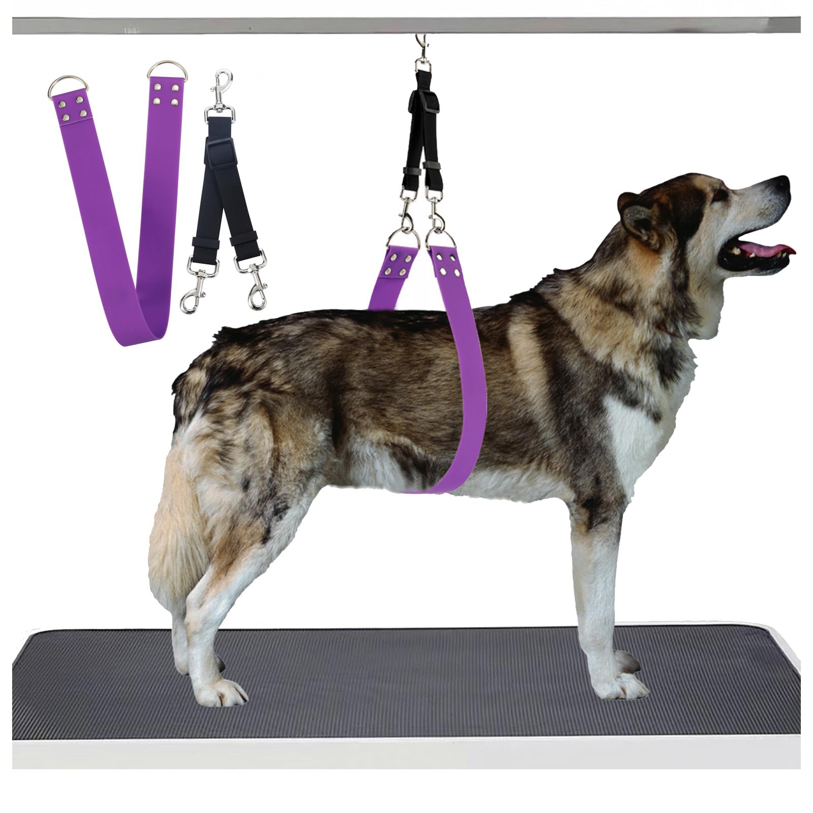 Pet Dog Grooming Belly Straps - Pet Dog Grooming Loops 2 Wide Purple Groomer Belly Support Band Waterproof Strong Pvc Belly Lo