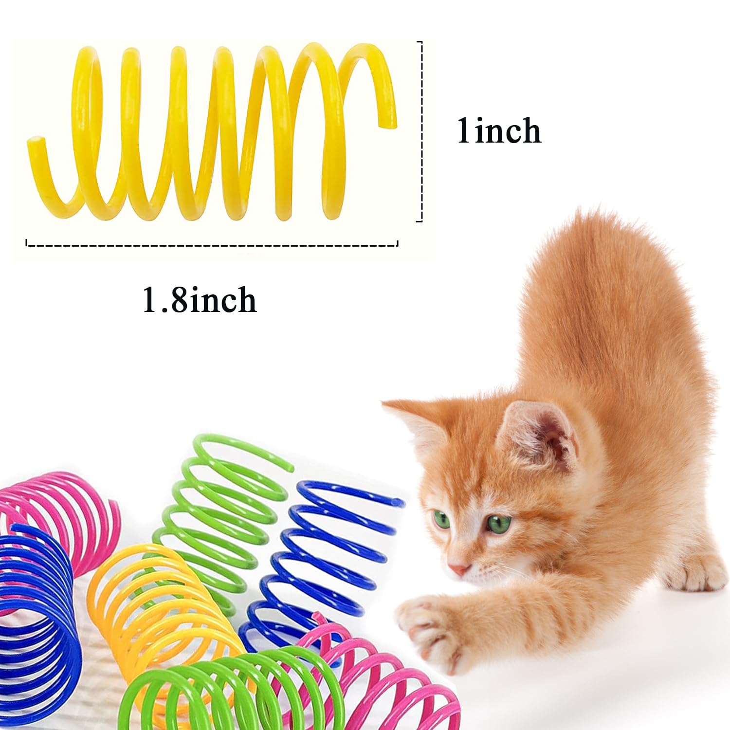 Cat Spring Toys, Bouncy Coil Kitty Cats Spiral Spring Toy for Indoor Cats Heavy Interactive Cat Toys Springy Chew Toys Colorful