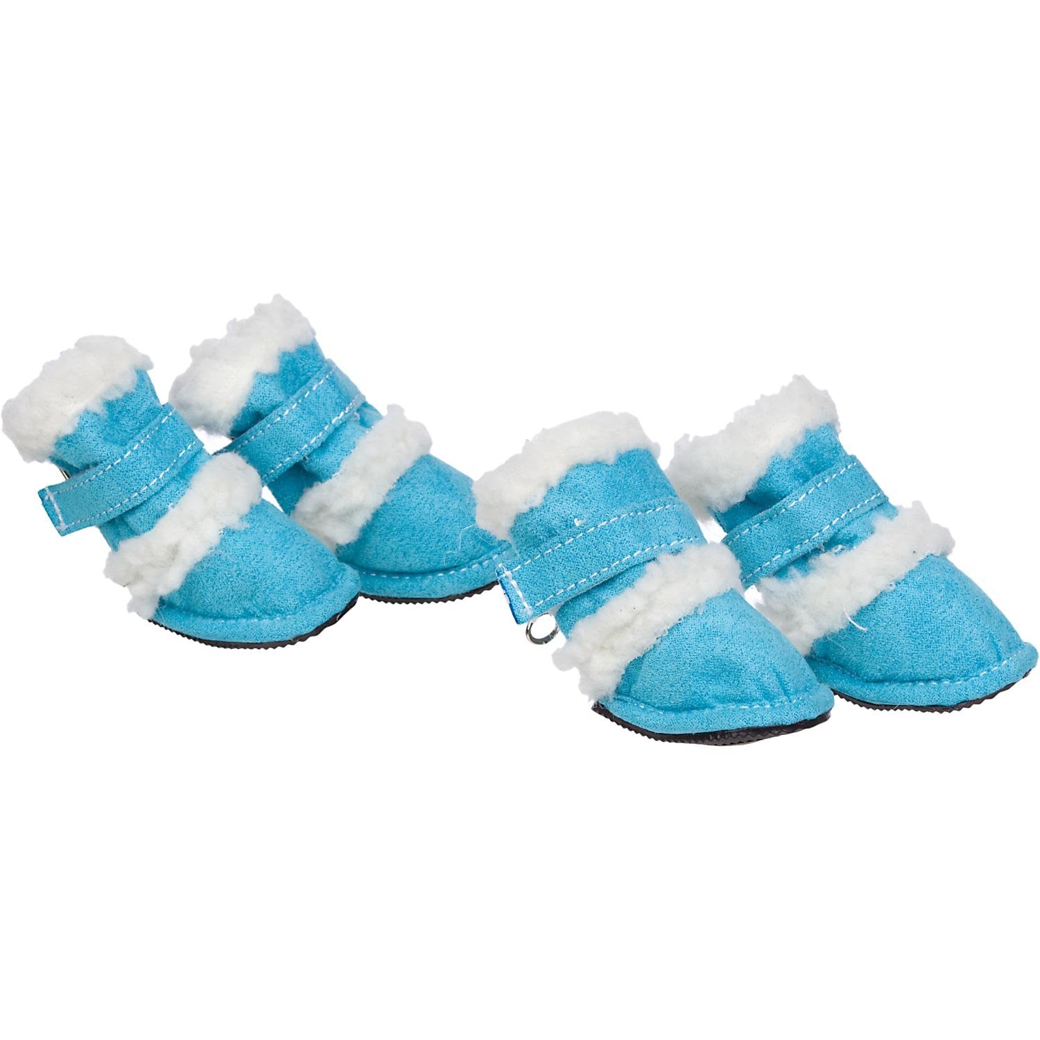 Pet Life DPF08322 Duggz Snuggly Shearling Dog Boots, X-Small, Blue/White