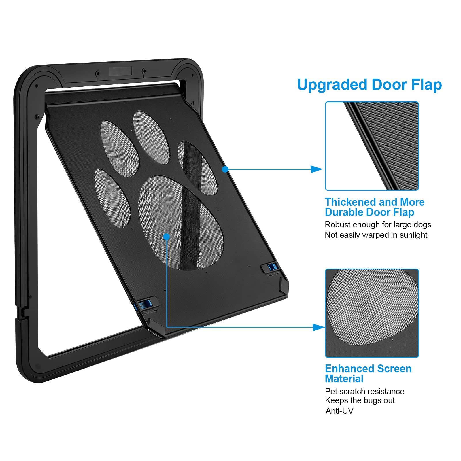Ownpets Dog Screen Door, Inside Door Flap 12X14X0.4 Inch, Lockable Pet Screen Door, Magnetic Self-Closing Screen Door With Locking Function, Sturdy Screen Door For Dogs Cats