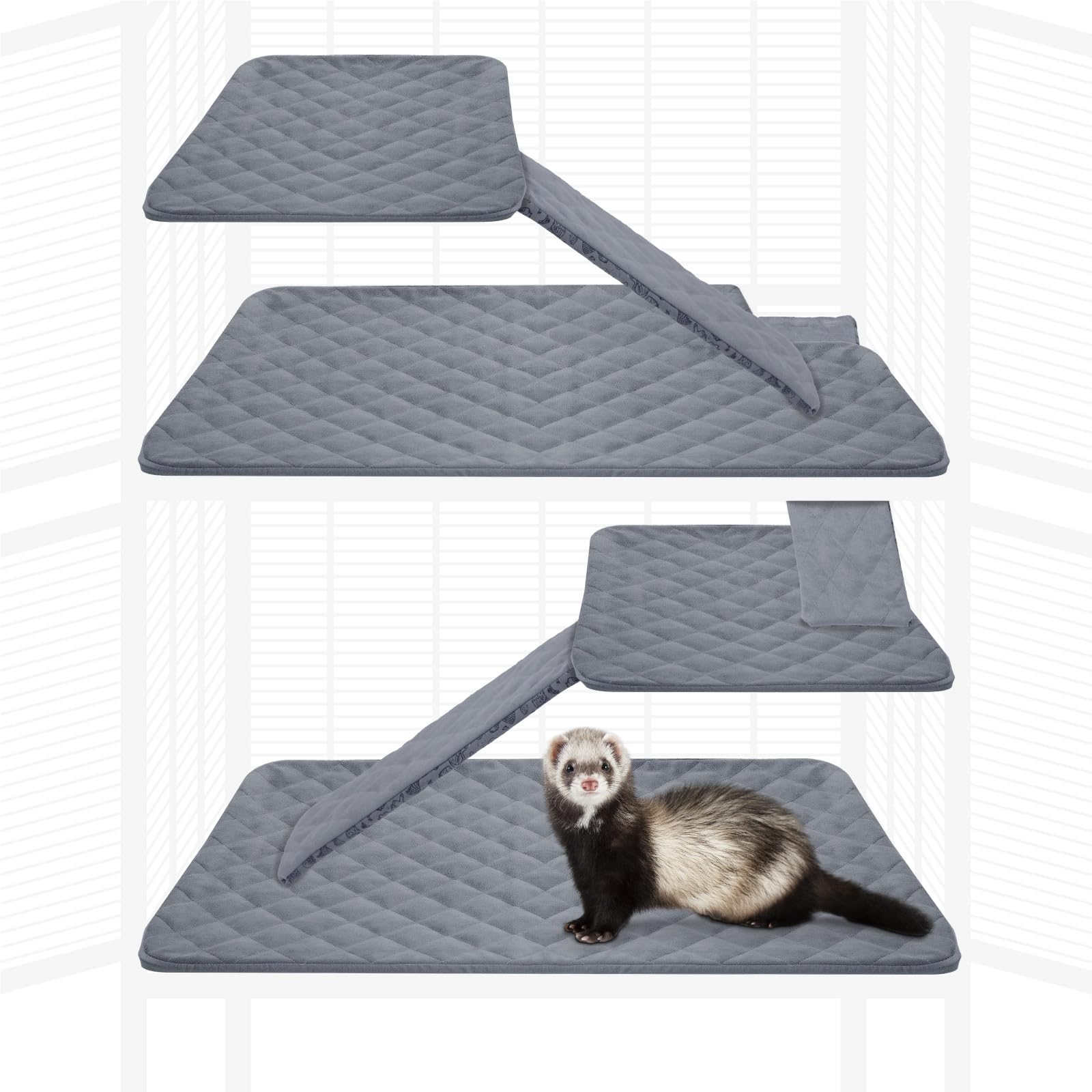 Paw Inspired Fitted Fleece Liners For Ferret Nation, Critter Nation Cage For Ferrets, Rats, Chinchillas, Hedgehogs & Other Small
