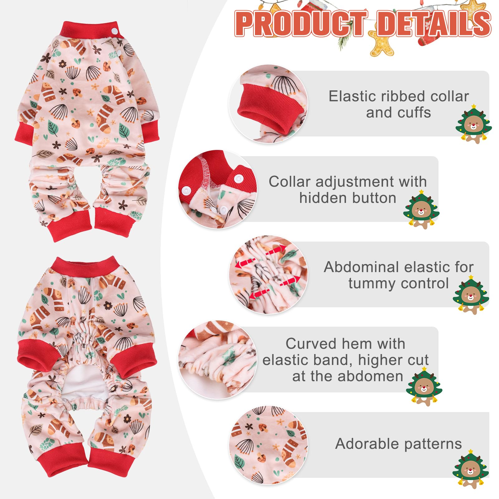 Beautyzoo Dog Pajamas Medium Sized Dog, Summer Doggie Pajamas For Boy Girl, Soft Strechy Cotton Puppy Pjs Jammies Onesies For Me