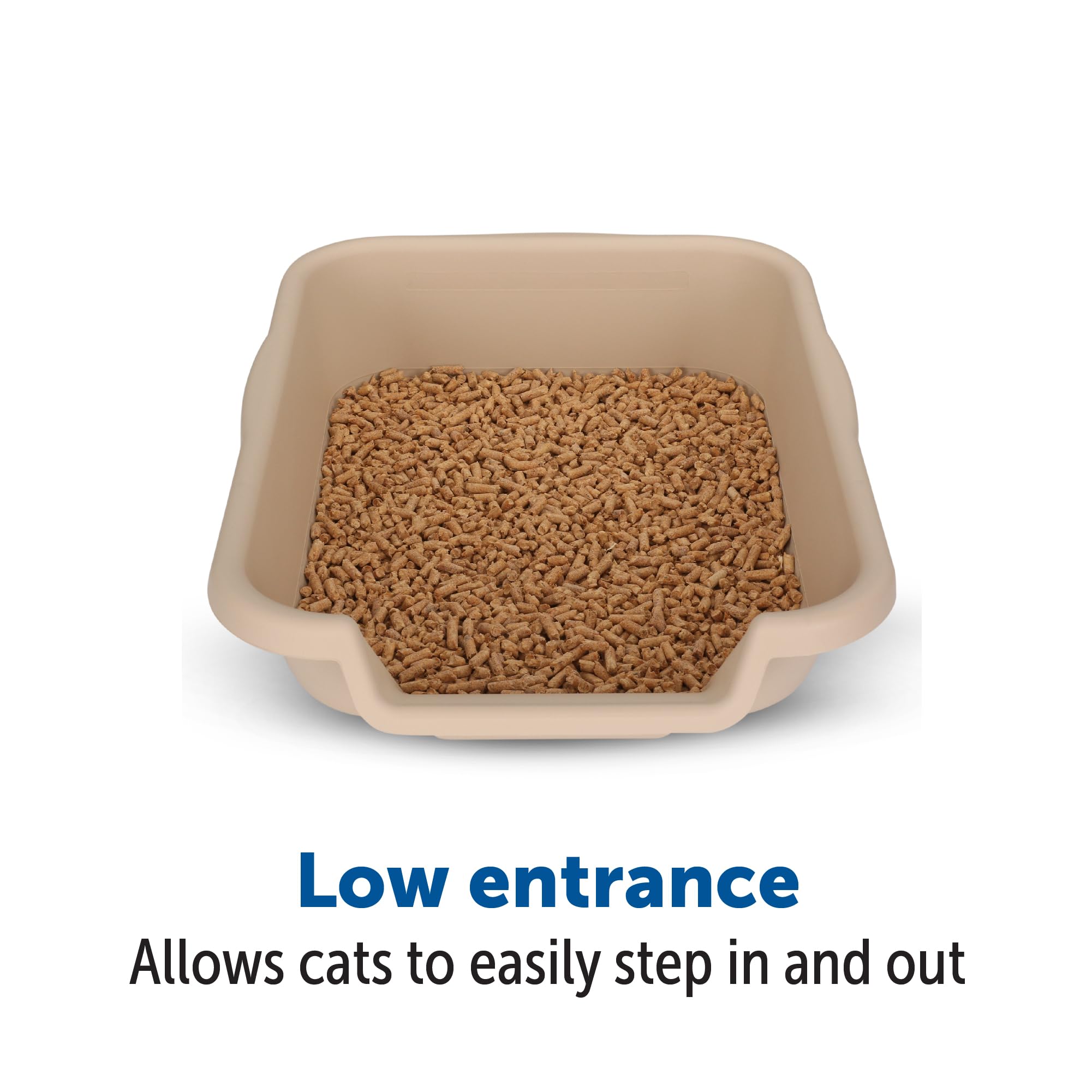 Kittygohere Senior Cat Litter Box 1 Pack, Small Beach Sand Low Entrance Kitty Litter Box, Sized For Cats Comfort, Perfect For Se