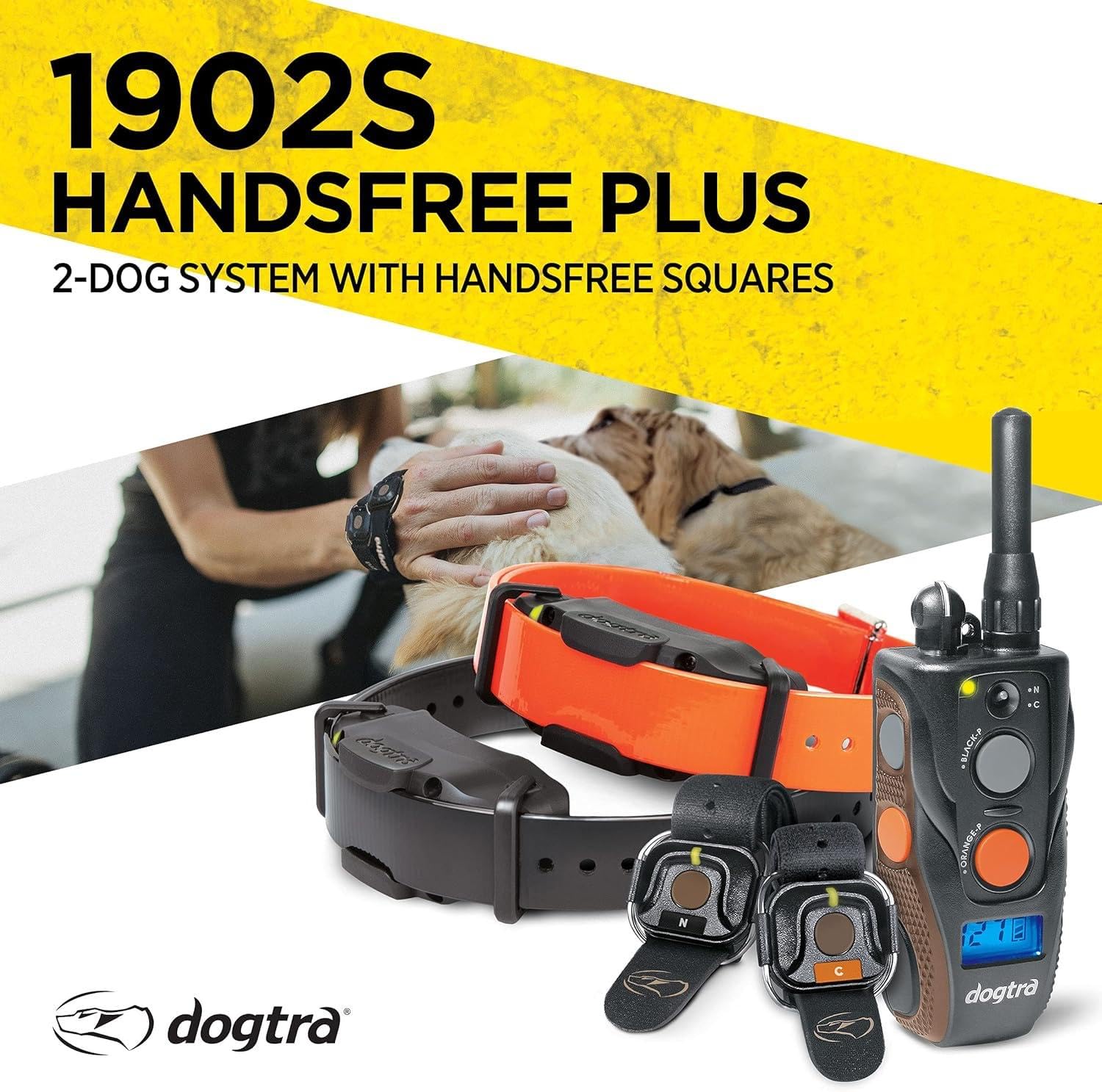 Dogtra 1902S Handsfree Plus Boost And Lock, Remote Dog Training E-Collar, Handsfree Square, 3/4-Mile Range, Rechargeable, Waterp