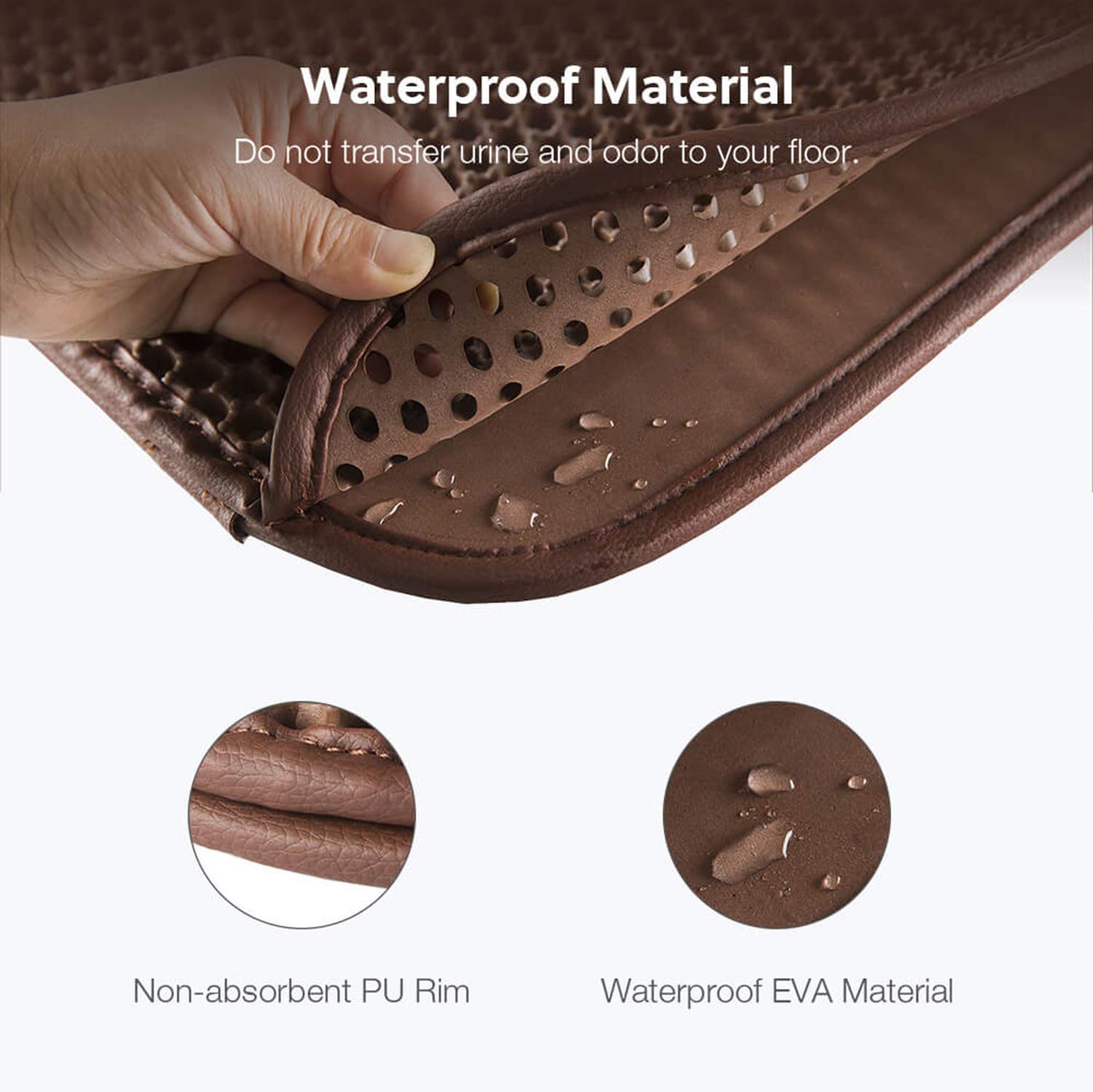 WePet Cat Litter Mat, Kitty Litter Trapping Mat, Honeycomb Double Layer Mats, No Phthalate, Urine Waterproof, Easy Clean, Scatte