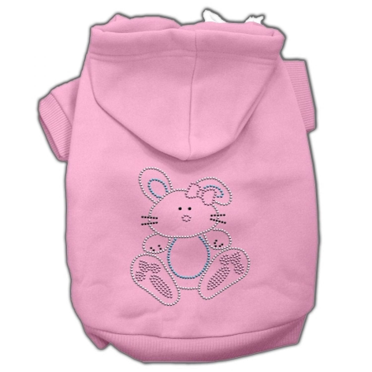 Mirage Pet Products 12&quot; Bunny Rhinestone Hoodies, Medium, Pink