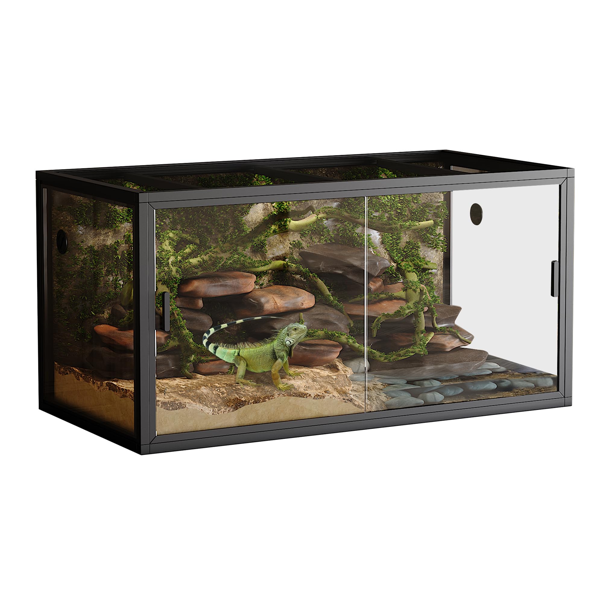GarveeLife 120 gal Bearded Dragon Tank 4 x2 x2 ft Reptile Terrarium Enclosure with Sliding Glass Doors, Snake Enclosure Heavy Du