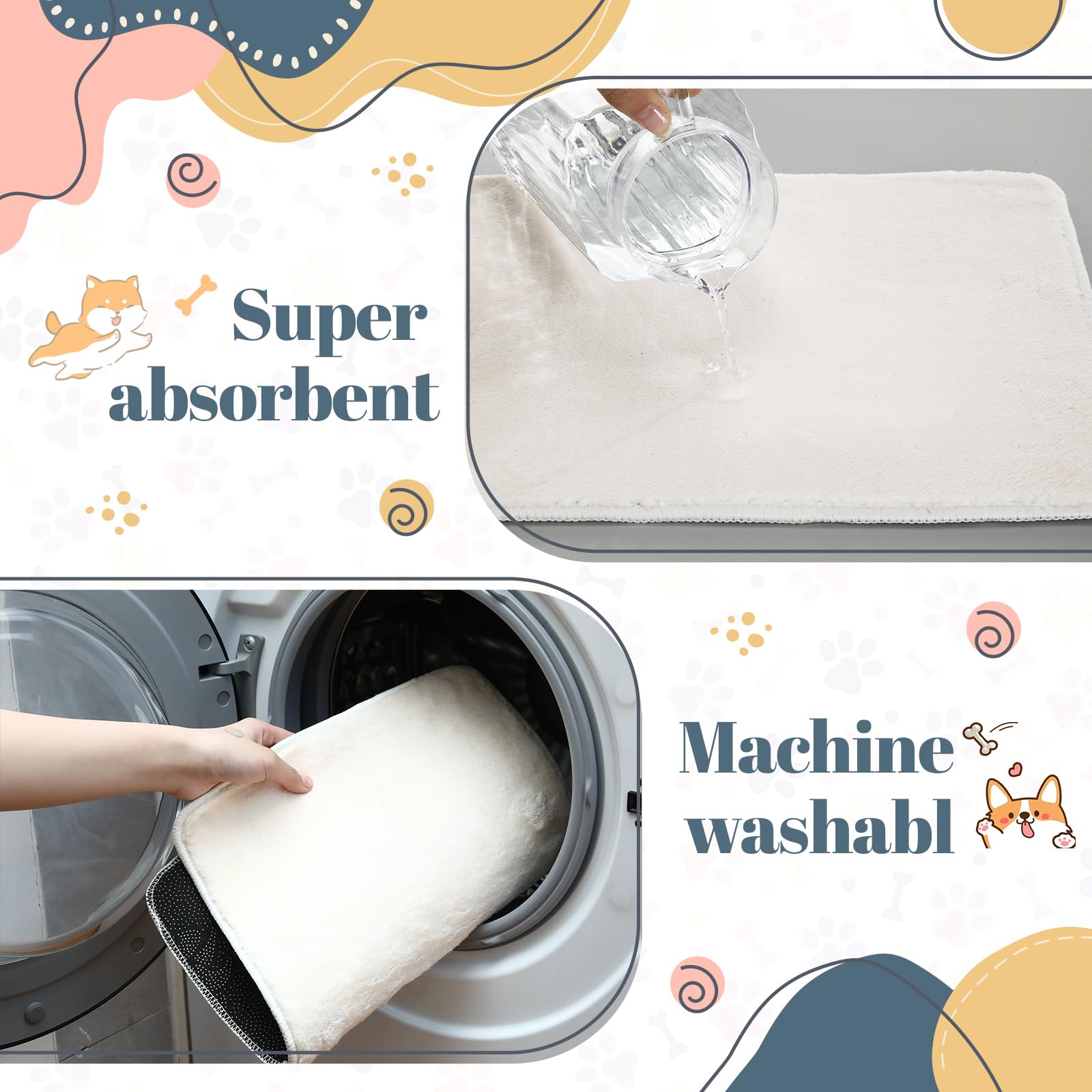 Drydiet 4 Pcs Pet Carrier Pad Travel Pet Reversible Dog Mat Replacement Liners For Travel Dog Bed Pad Washable Plush Cashmere Do