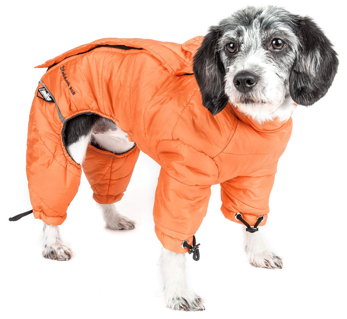 DOGHELIOS 'Thunder-Crackle' Full-Body Bodied Waded-Plush Adjustable and 3M Reflective Pet Dog Jacket Coat w/ Blackshark Technology, X-Large, Sporty Orange