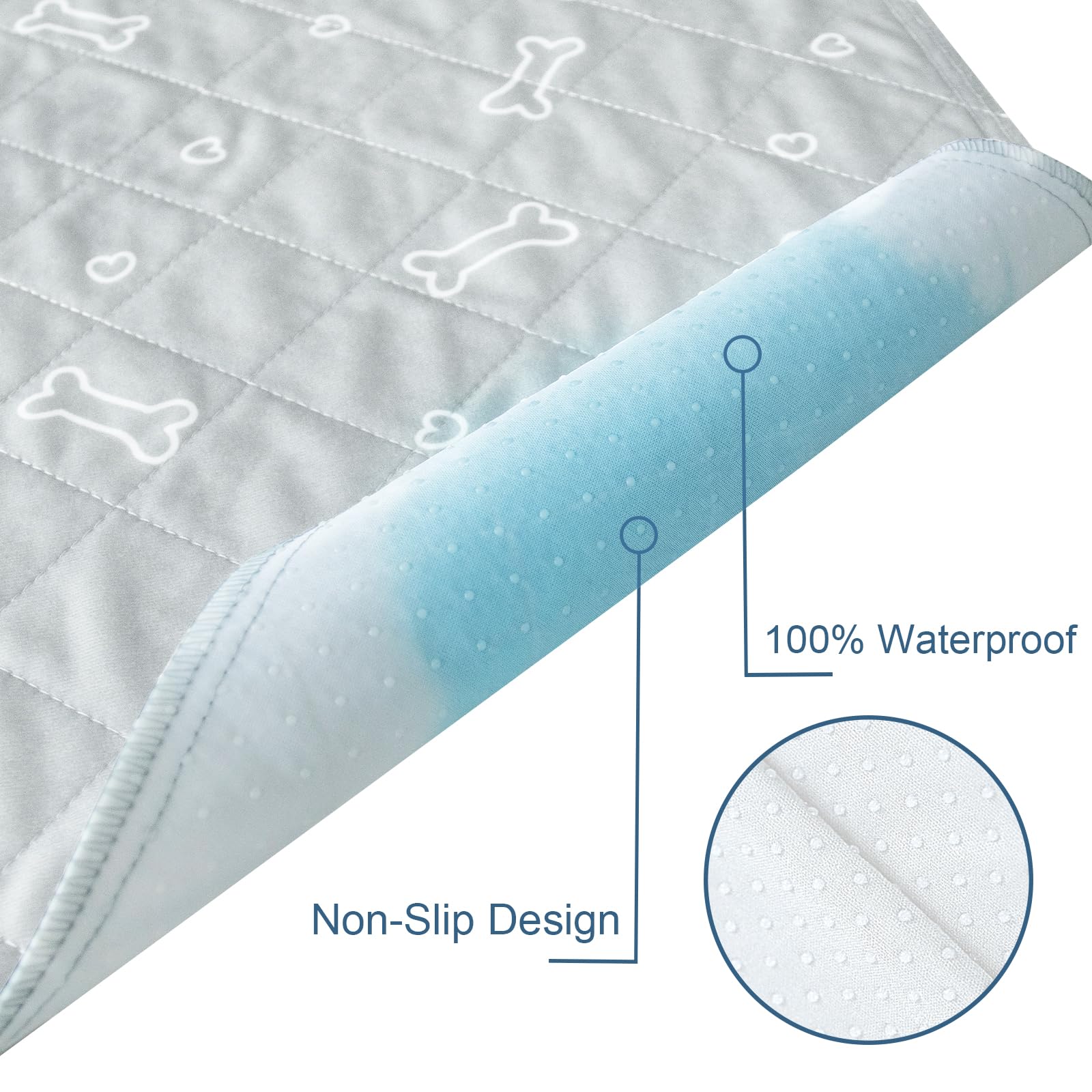 Washable Pee Pads For Dogs, 2 Pack Reusable Puppy Pads 19'' X 30'', Super Absorbent & Waterproof Training Mats For Potty, Crate,